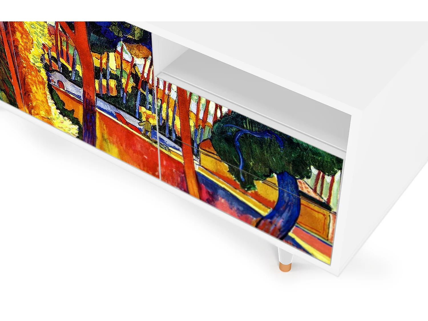 Szafka RTV - 125х56х41 cm - T7 - The Turning Road, Biały