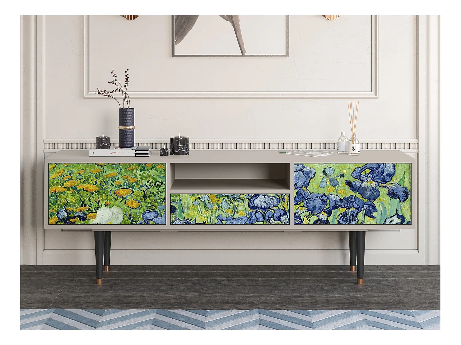 TV-meubel - 170х59х41 cm - T6 - Irises , Zand