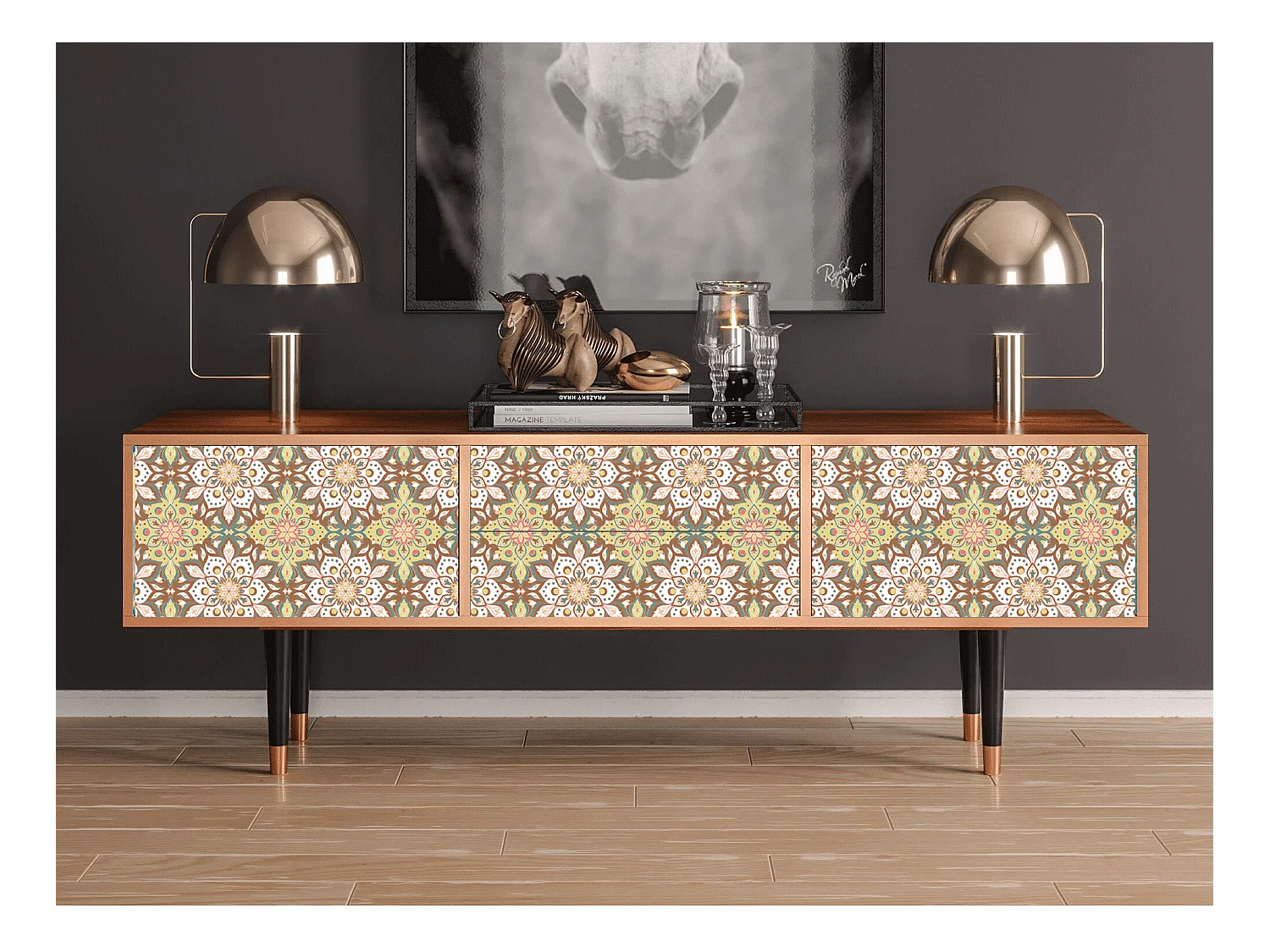 TV-meubel - 170х59х48 cm - T4 - Chinese Tea, Walnoot