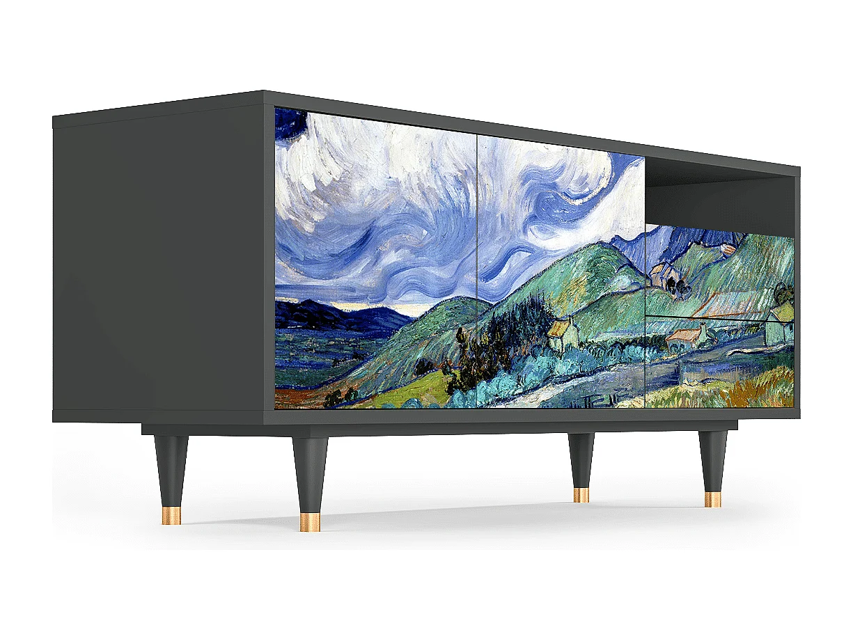 Meuble TV - 125х56х41 cm - T7 - Landscape, Anthracite