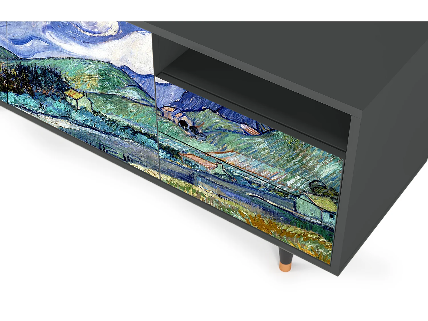 Meuble TV - 125х56х41 cm - T7 - Landscape, Anthracite