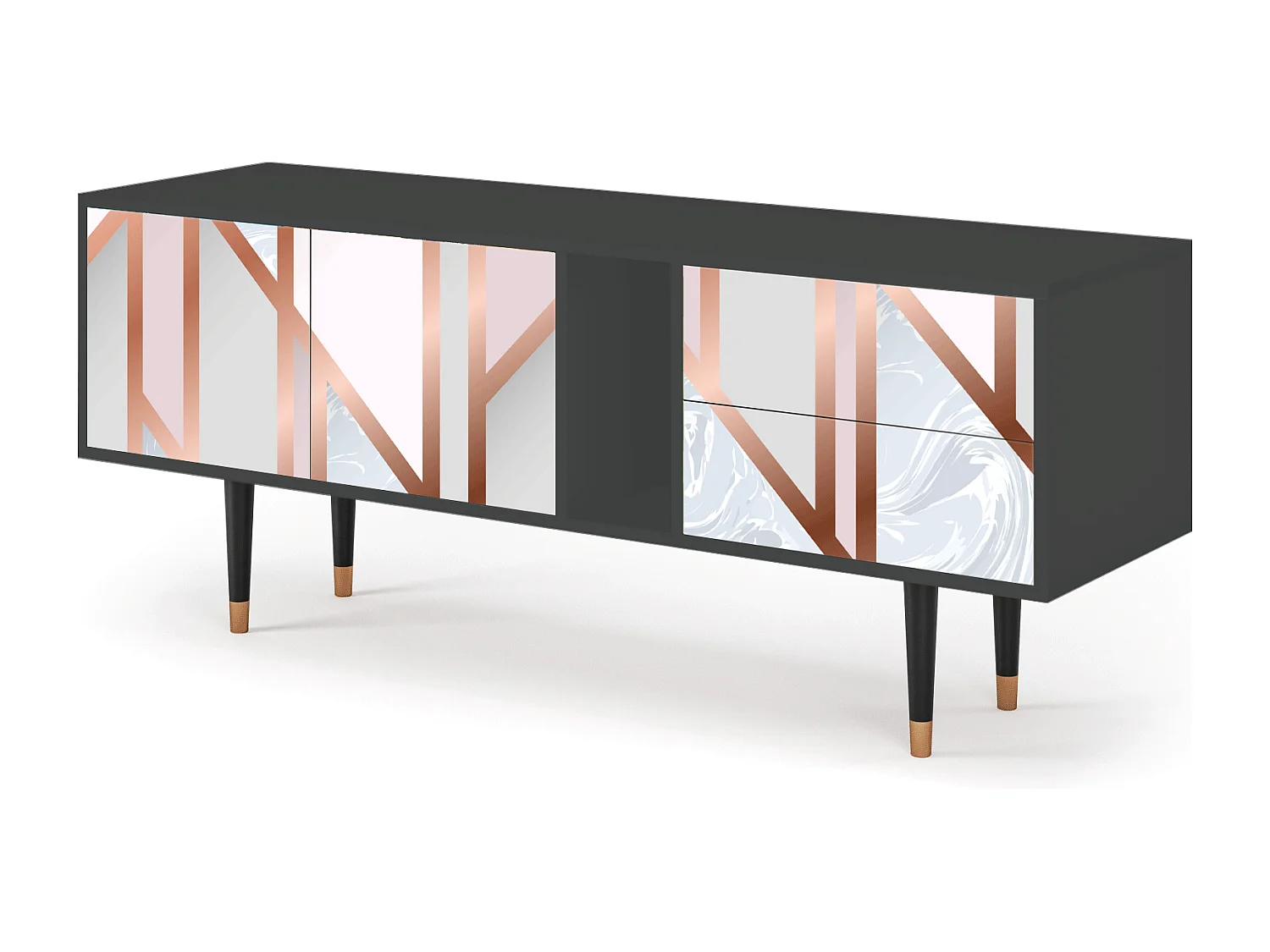 Mueble de TV - 170х69х48 cm - T1 - Champagne Story, Antracita