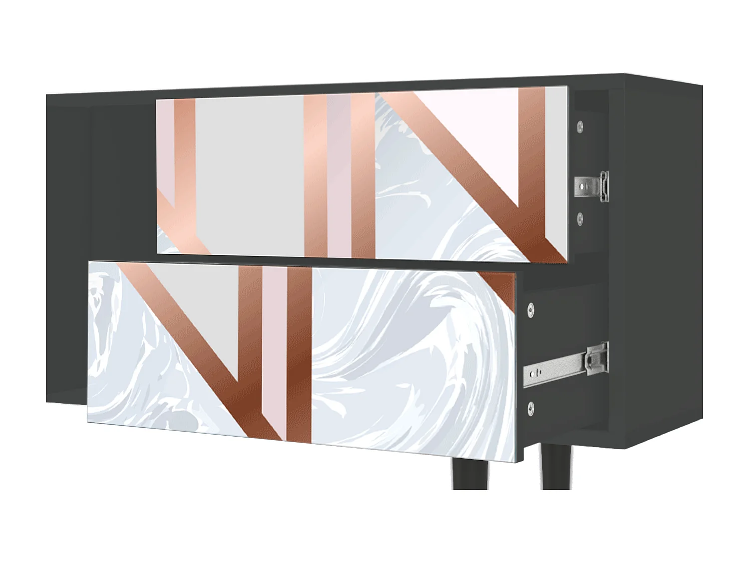 Mueble de TV - 170х69х48 cm - T1 - Champagne Story, Antracita