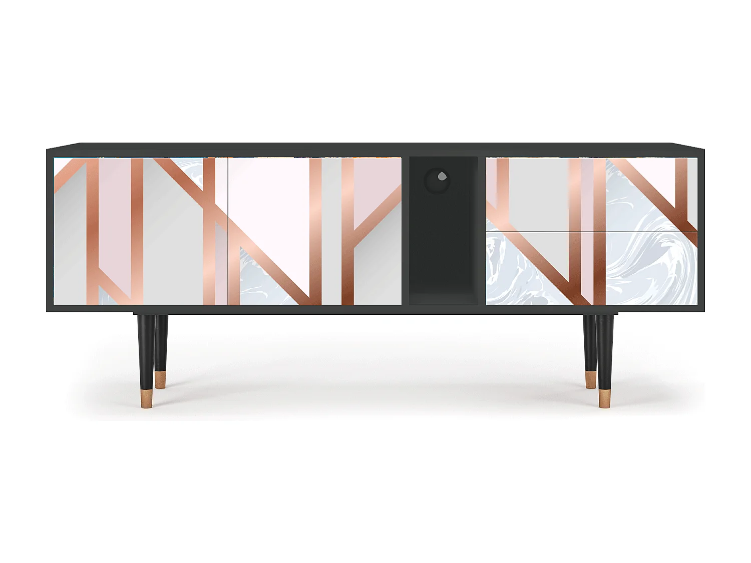 Mueble de TV - 170х69х48 cm - T1 - Champagne Story, Antracita