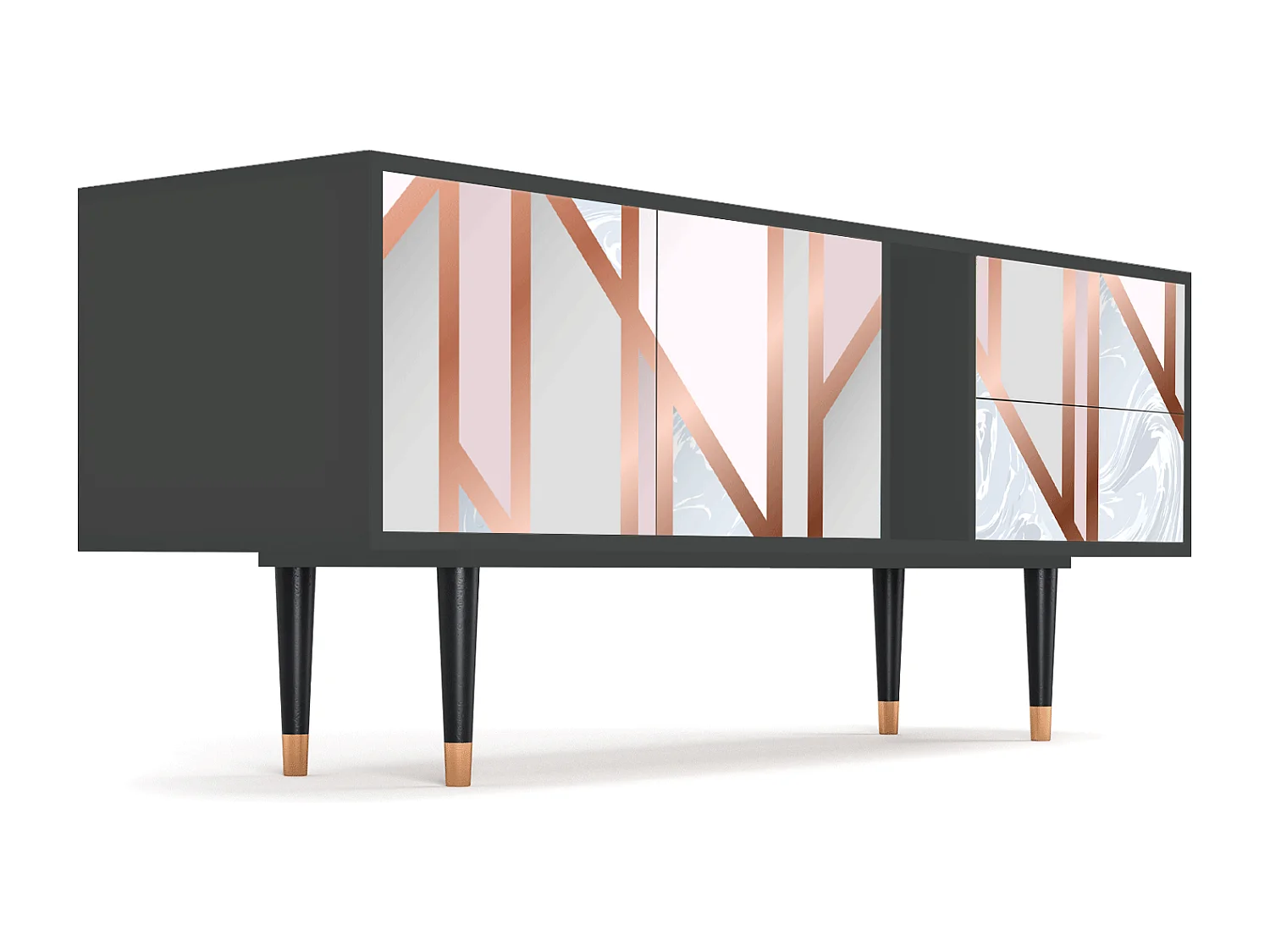 Mueble de TV - 170х69х48 cm - T1 - Champagne Story, Antracita