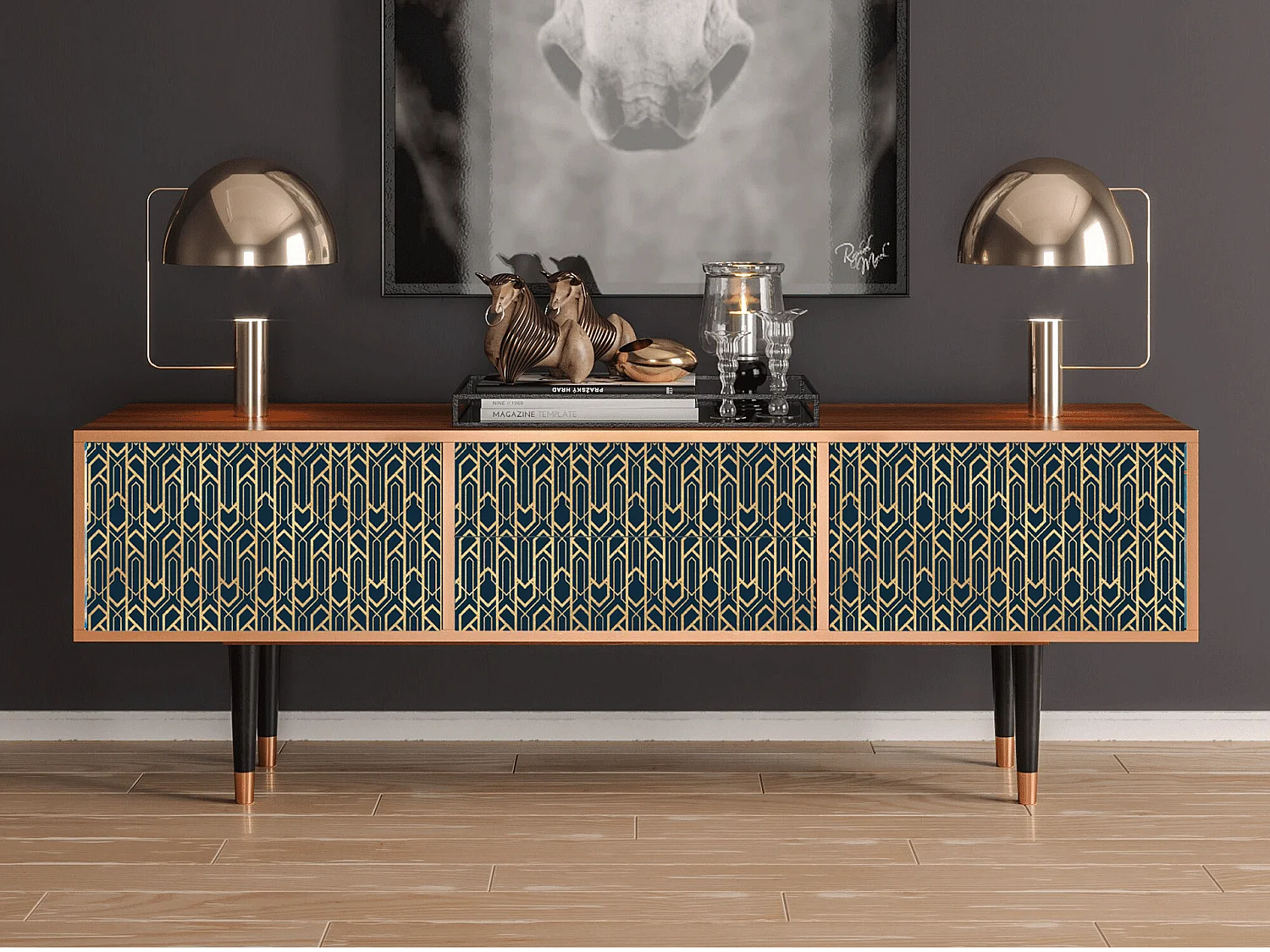 Meuble TV - 170х59х48 cm - T4 - Golden Empire, Noyer