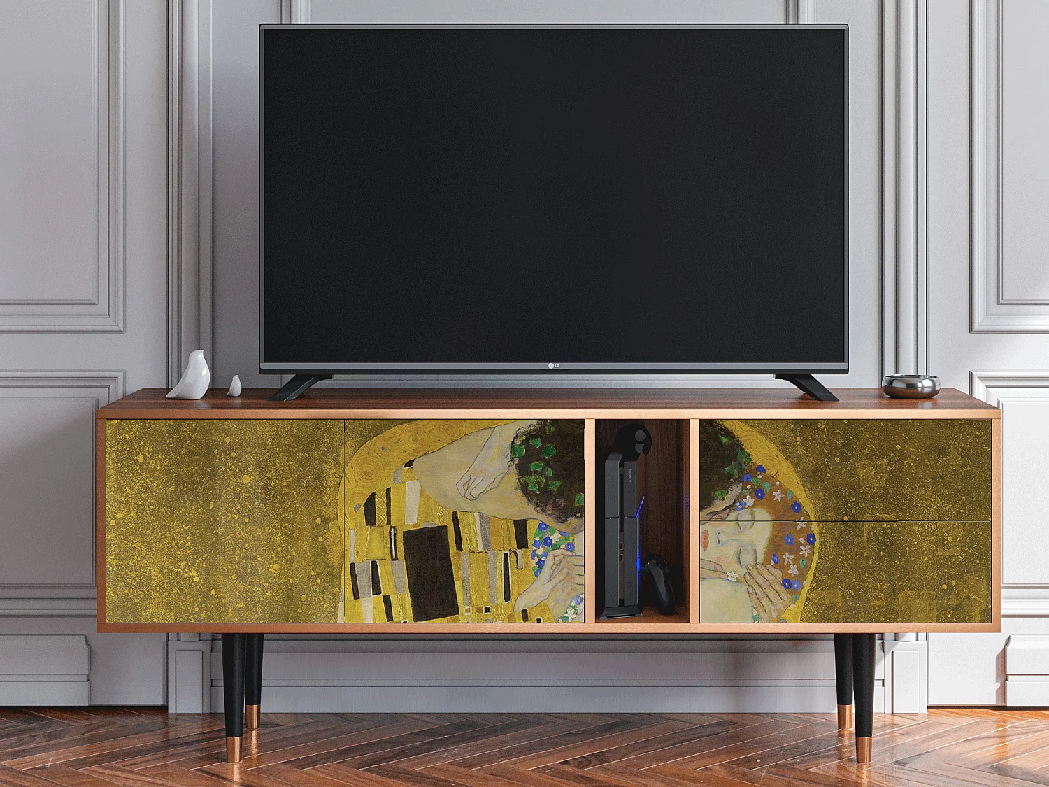 TV-meubel - 170х69х48 cm - T1 - The Kiss by Klimt , Walnoot