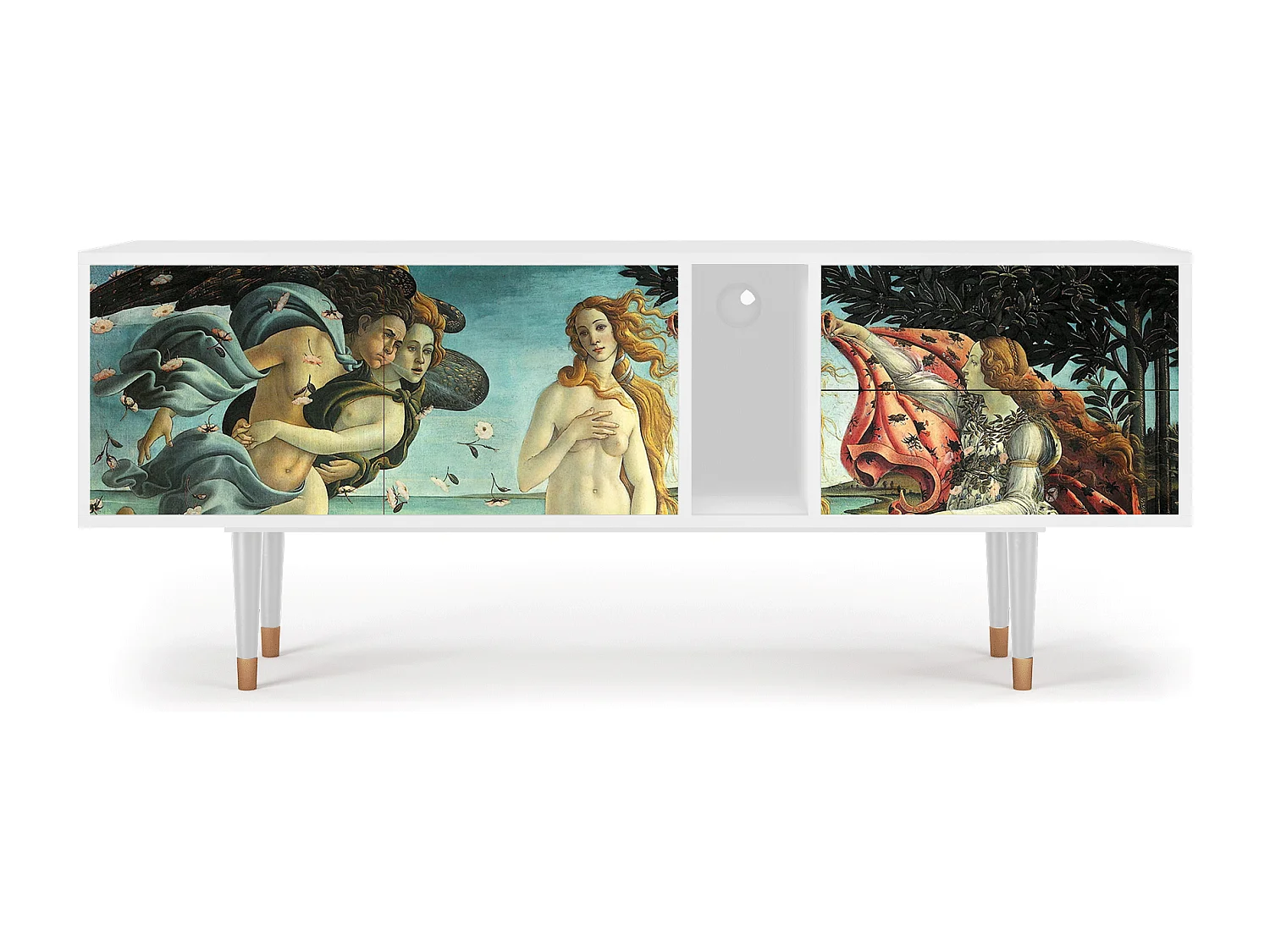 Szafka RTV - 170х69х48 cm - T1 - The Birth of Venus, Biały