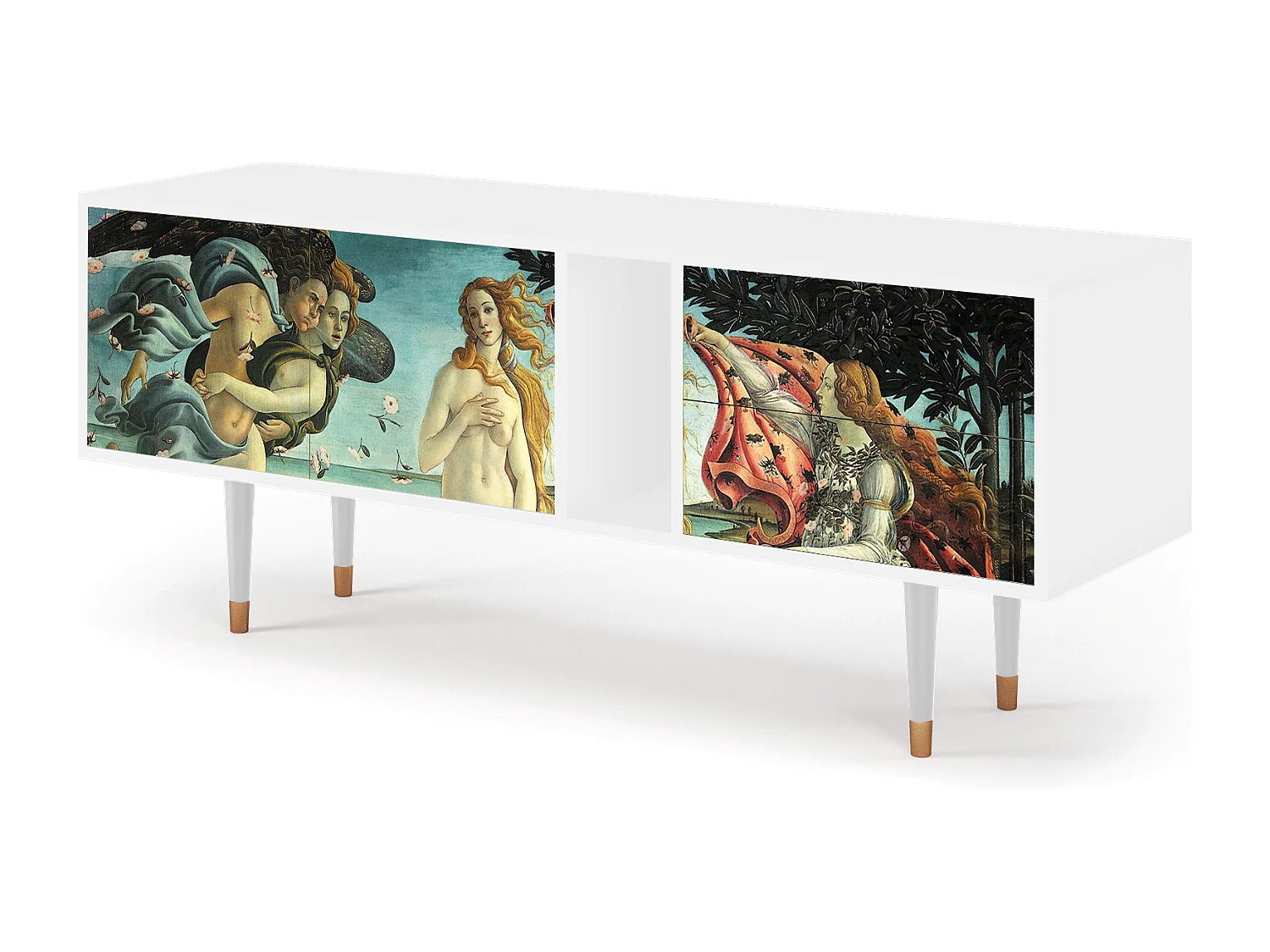 Szafka RTV - 170х69х48 cm - T1 - The Birth of Venus, Biały