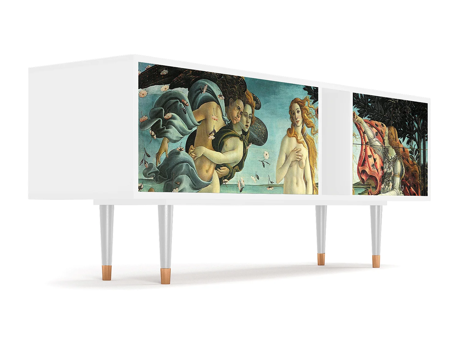 Szafka RTV - 170х69х48 cm - T1 - The Birth of Venus, Biały