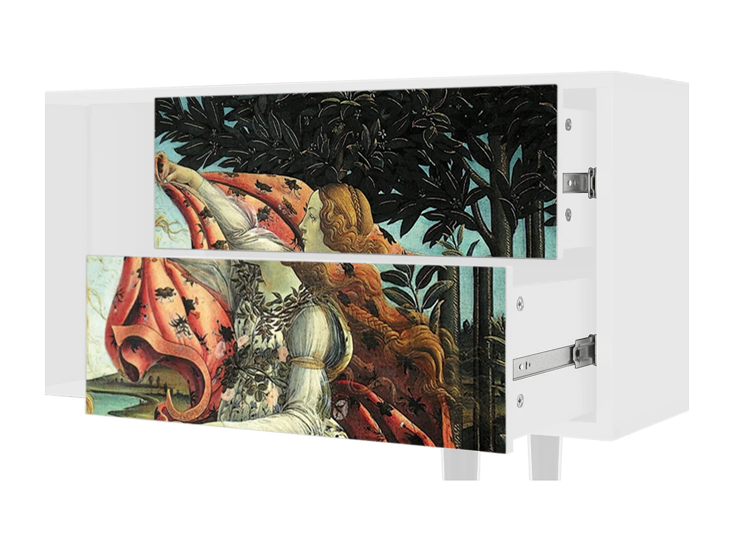 Szafka RTV - 170х69х48 cm - T1 - The Birth of Venus, Biały