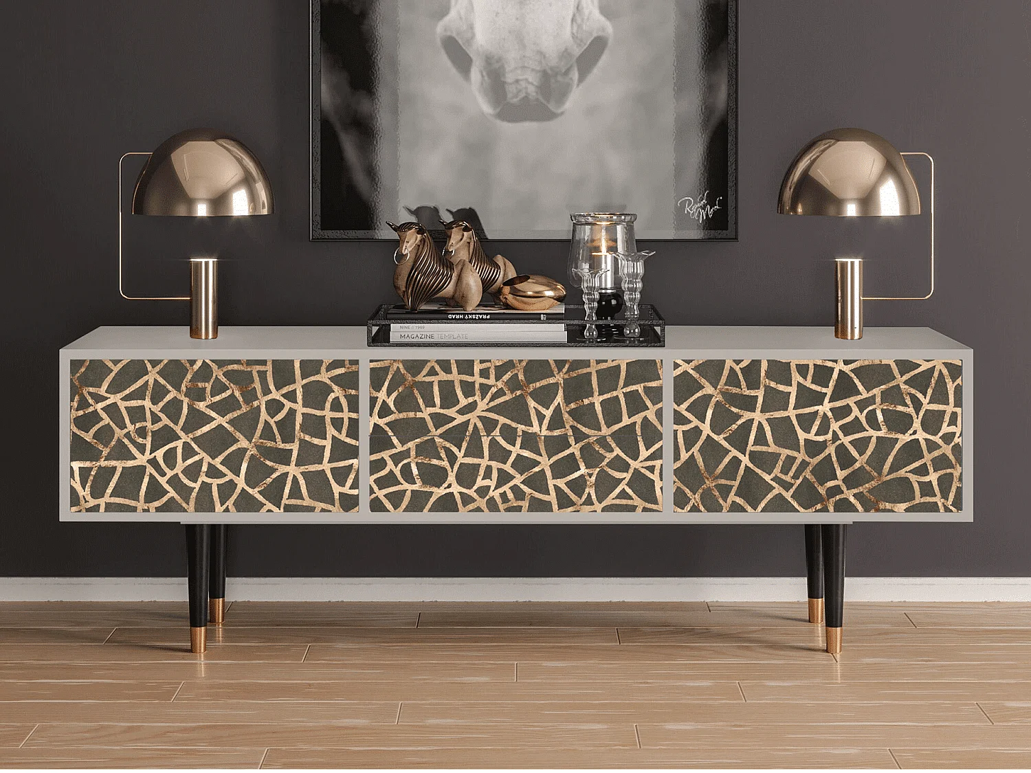 Mueble de TV - 170х59х48 cm - T4 - Enlarged Leaf, Areia