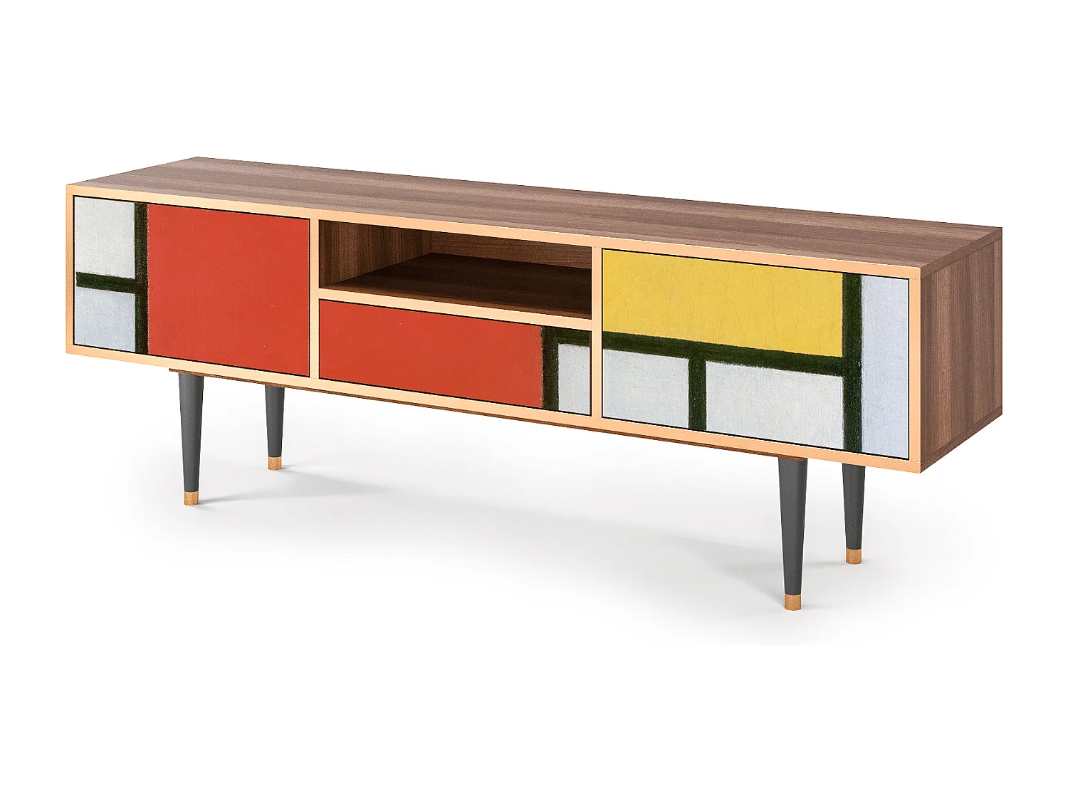 Mueble de TV - 170х59х41 cm - T6 - Composition, Nogueira