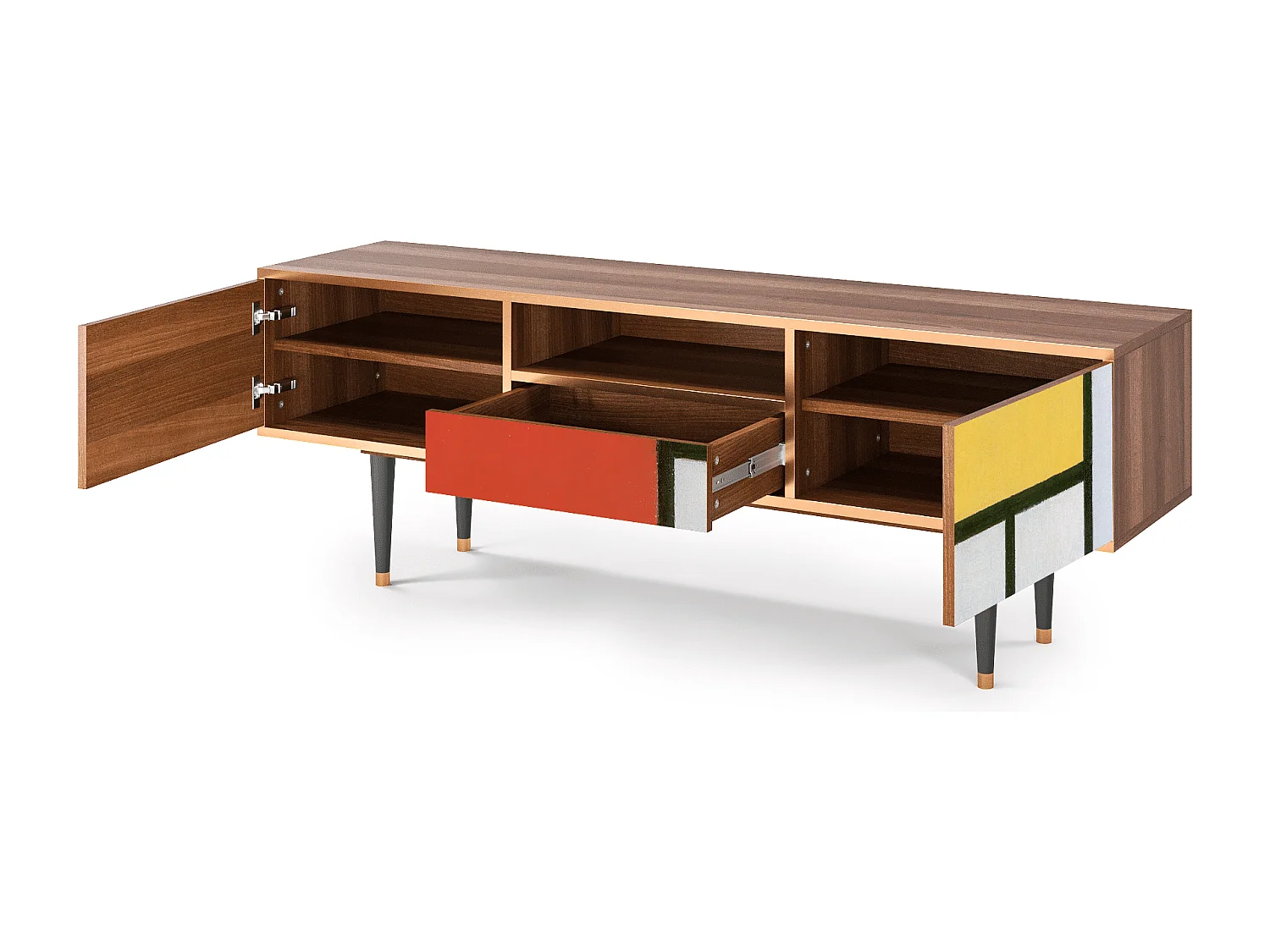 Mueble de TV - 170х59х41 cm - T6 - Composition, Nogueira