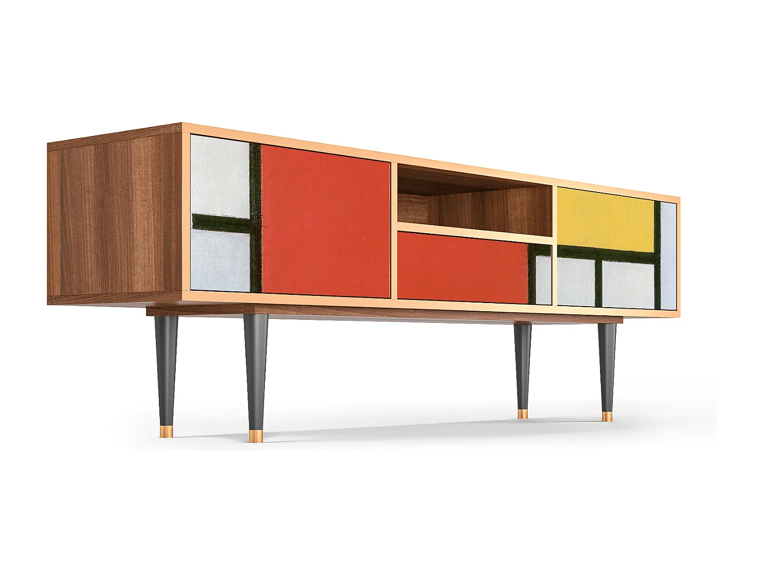 Mobile TV - 170х59х41 cm - T6 - Composition, Noce