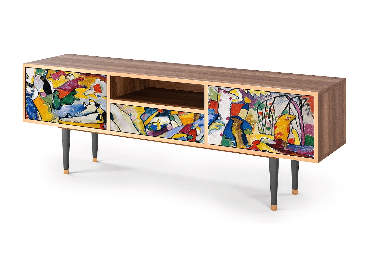 Mueble de TV - 170х59х41 cm - T6 - Improvisation 26  , Nogueira