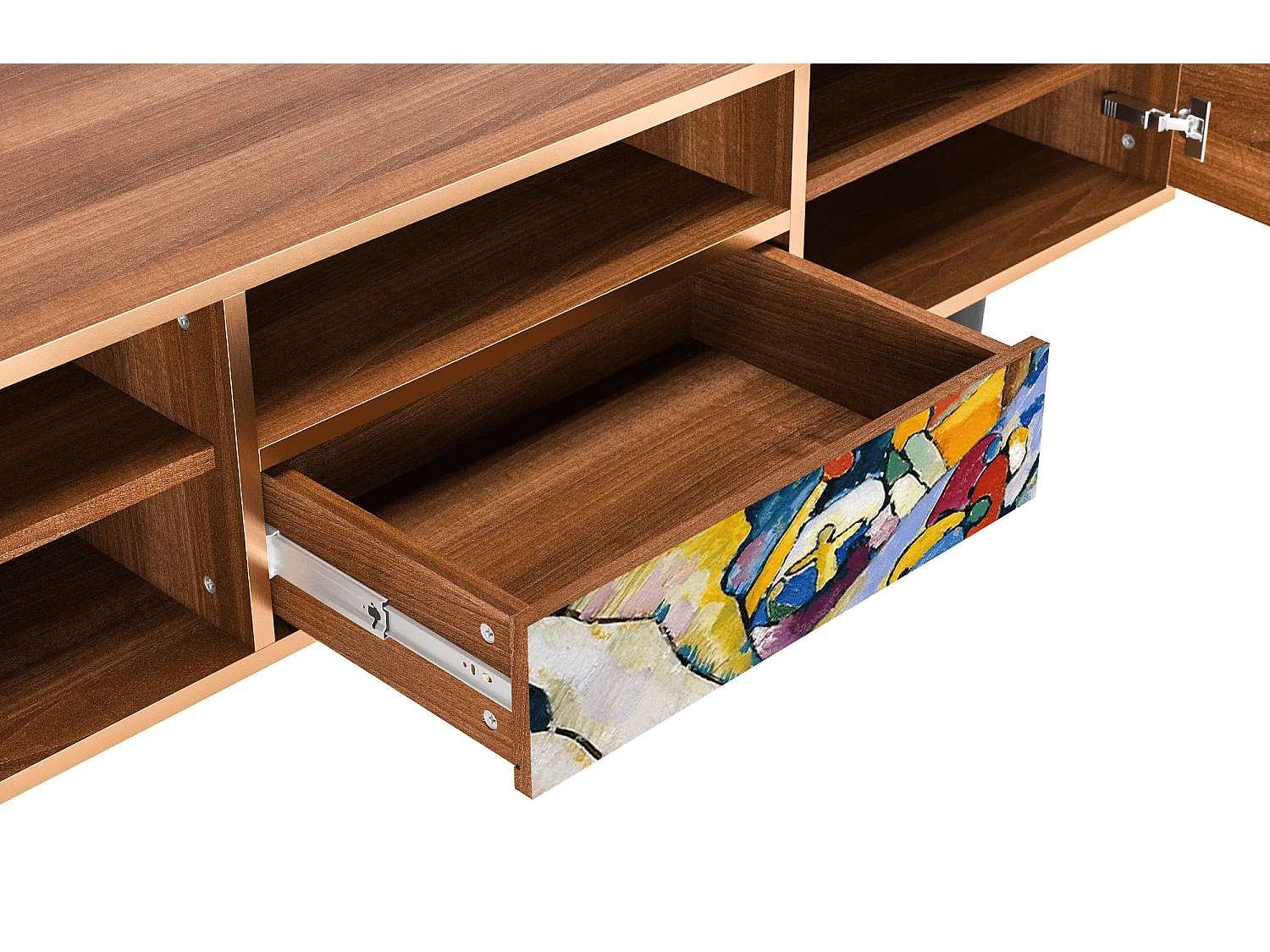 Mueble de TV - 170х59х41 cm - T6 - Improvisation 26  , Nogueira