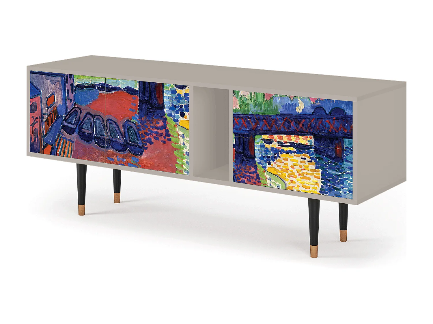 Szafka RTV - 170х69х48 cm - T1 - Charing Cross Bridge, Piaskowy