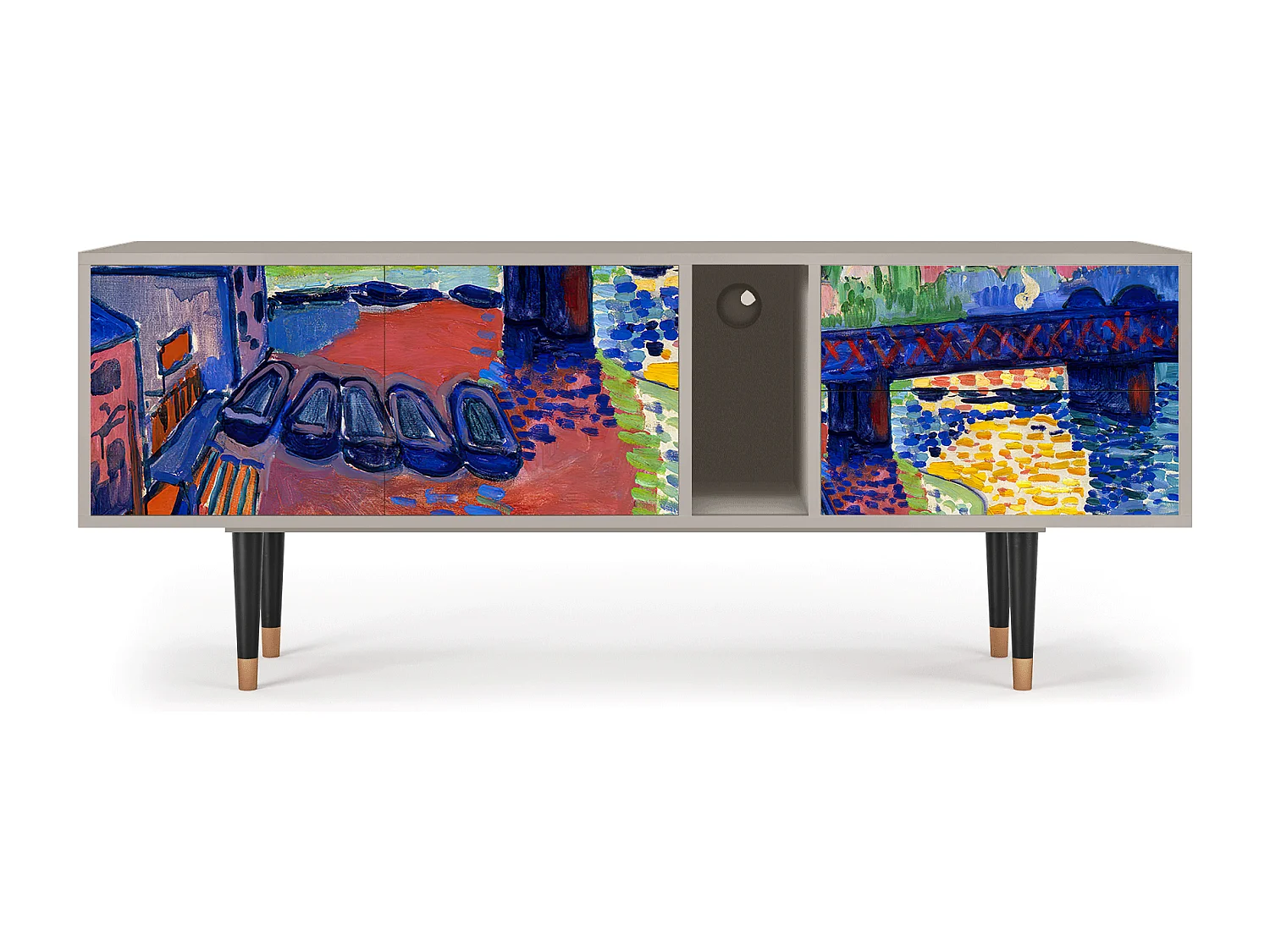 Szafka RTV - 170х69х48 cm - T1 - Charing Cross Bridge, Piaskowy