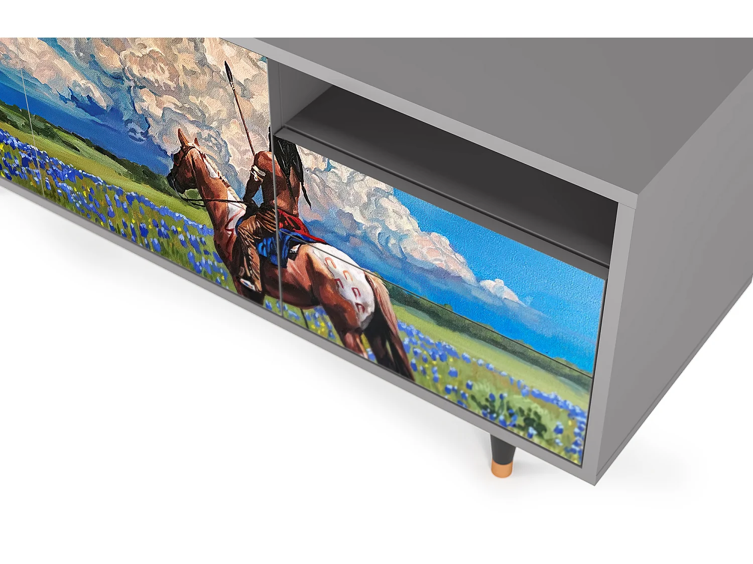 Mueble de TV - 125х56х41 cm - T7 - Thunderheads by Dean, Cinza