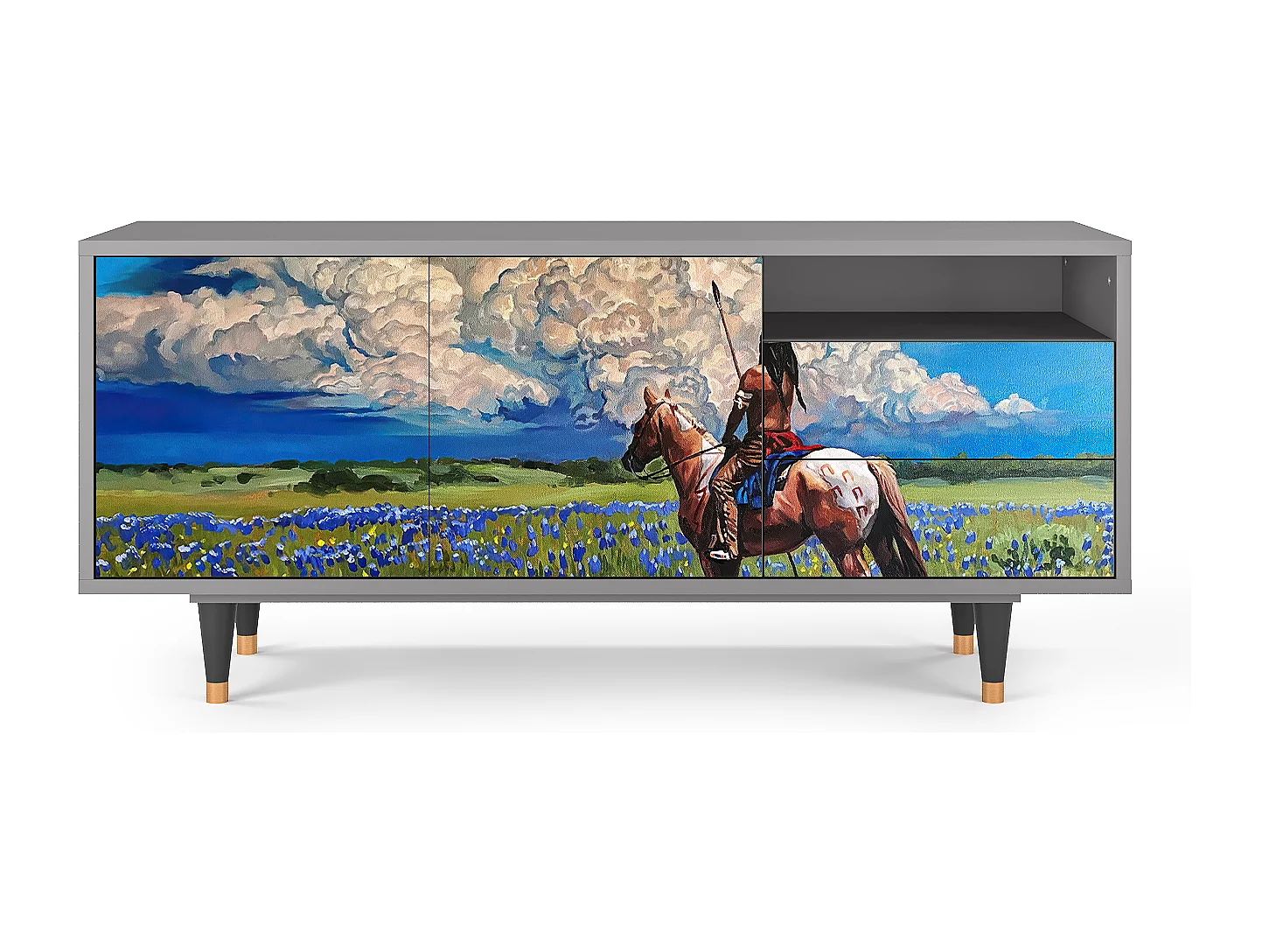 Mobile TV - 125х56х41 cm - T7 - Thunderheads by Dean, Grigio