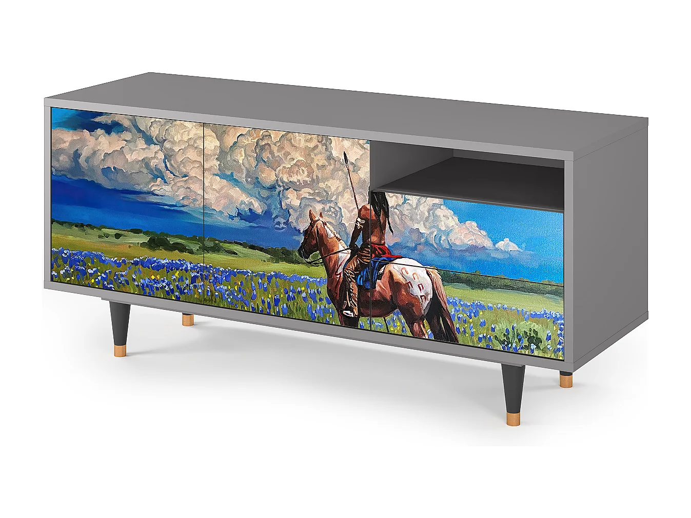 Mobile TV - 125х56х41 cm - T7 - Thunderheads by Dean, Grigio