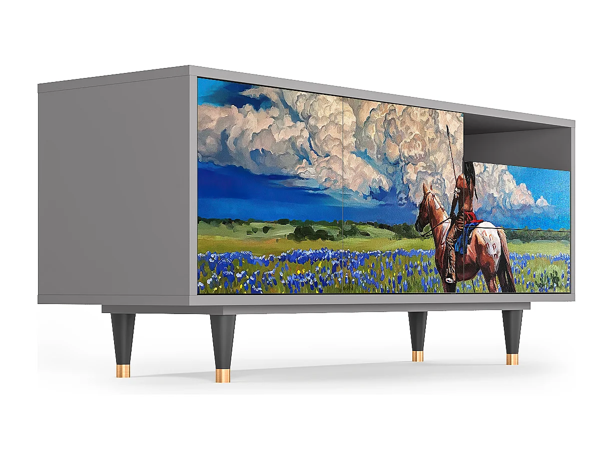 Mobile TV - 125х56х41 cm - T7 - Thunderheads by Dean, Grigio