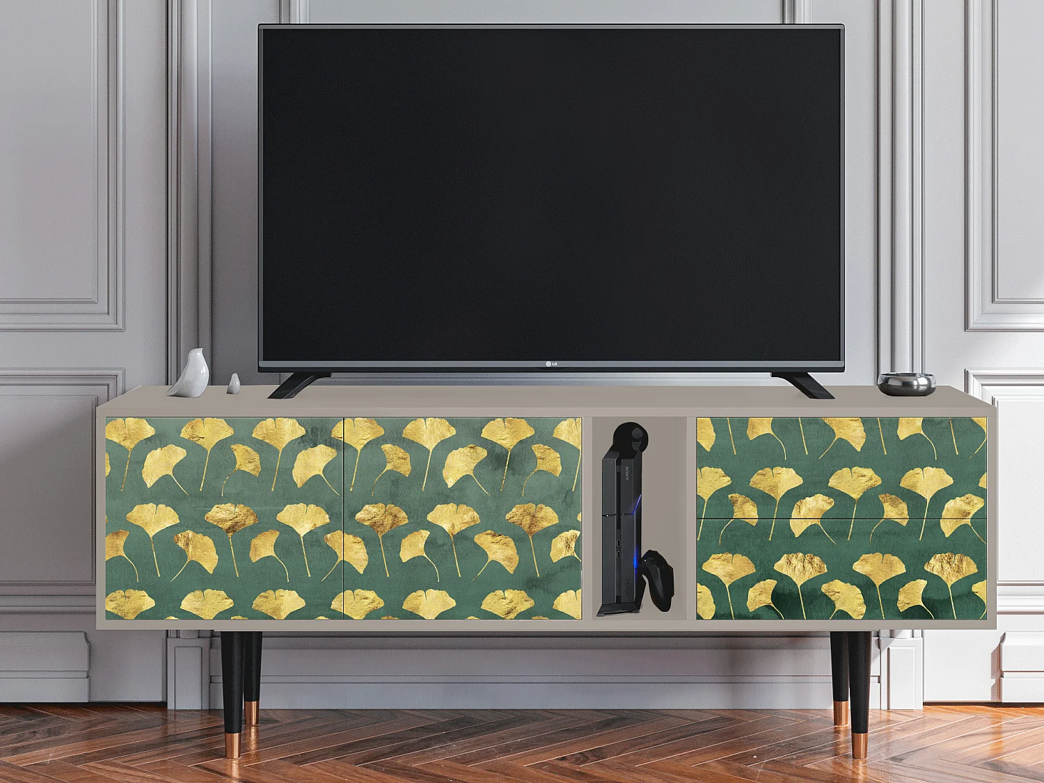 Mueble de TV - 170х69х48 cm - T1 - Gingko leaves, Areia