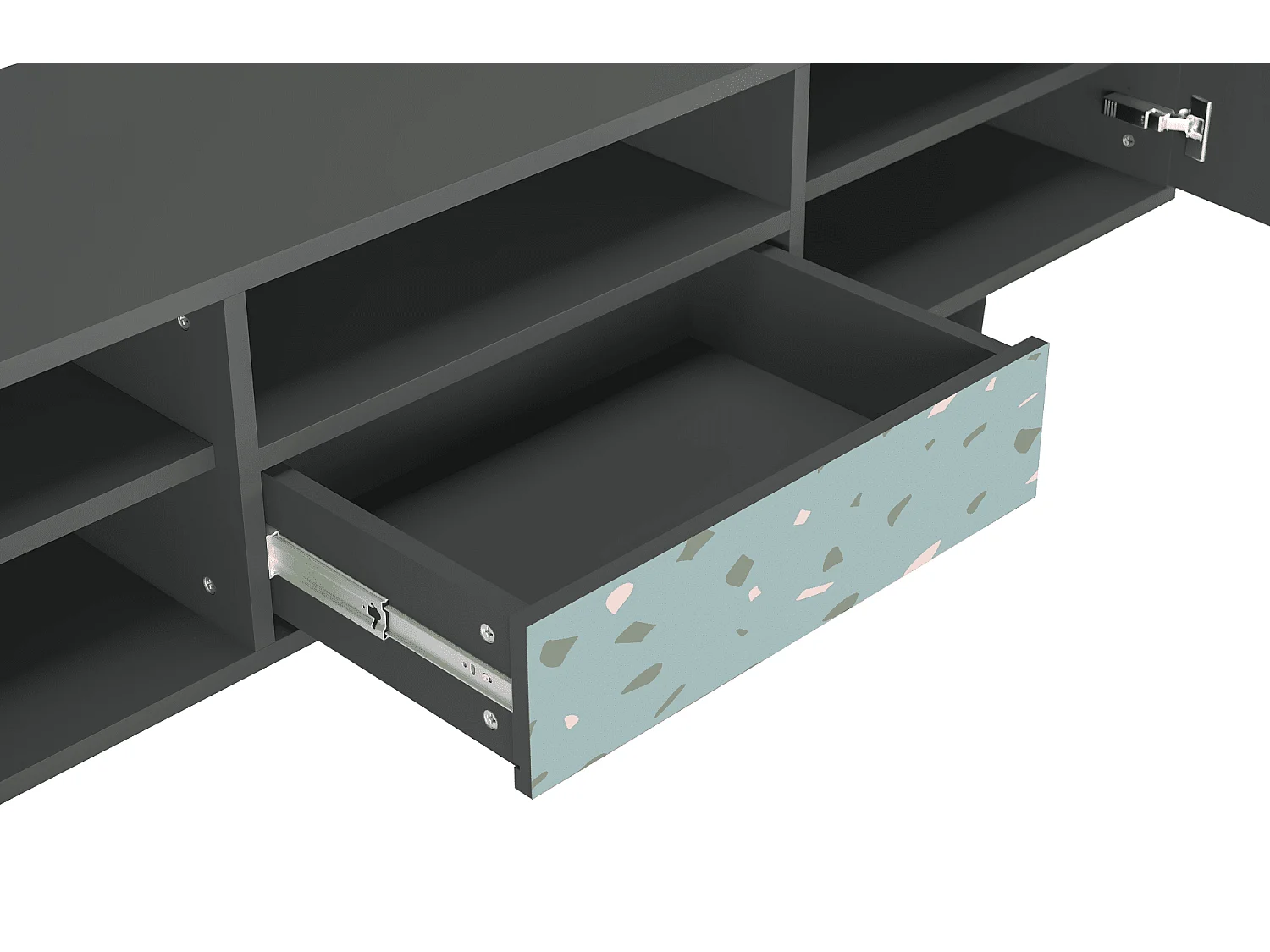 Meuble TV - 170х59х41 cm - T6 - Blue Drops, Anthracite