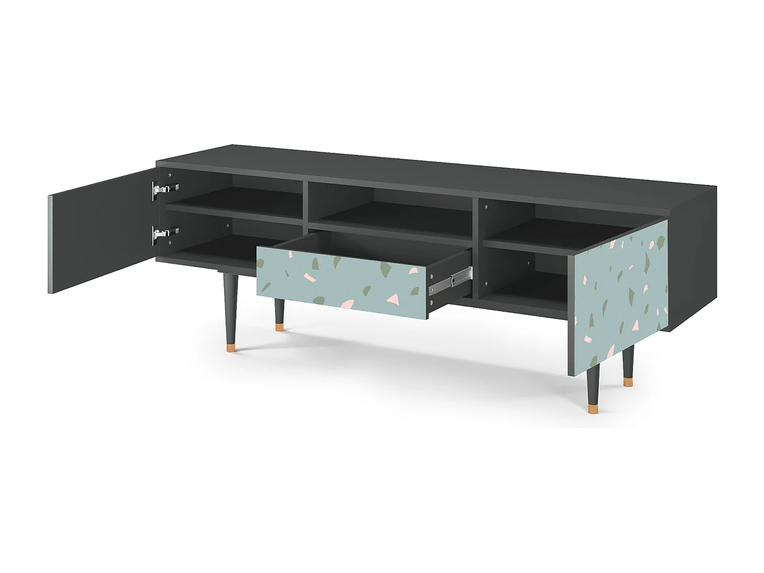 Meuble TV - 170х59х41 cm - T6 - Blue Drops, Anthracite