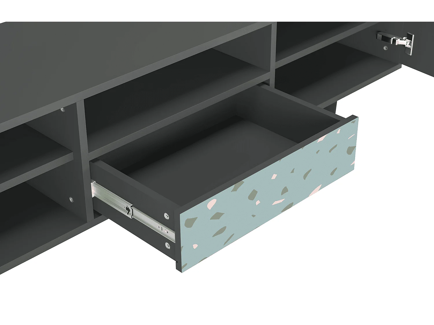 Meuble TV - 170х59х41 cm - T6 - Blue Drops, Anthracite