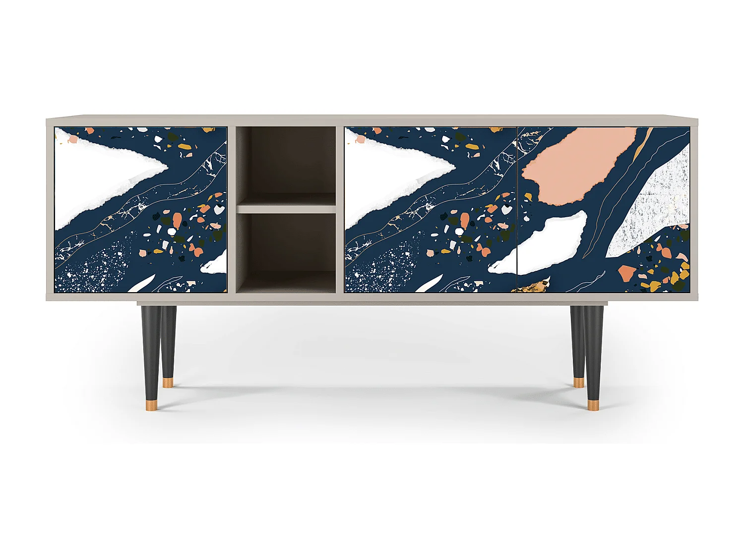 Szafka RTV - 150х69х41 cm - T5 - Nude Iceberg, Piaskowy