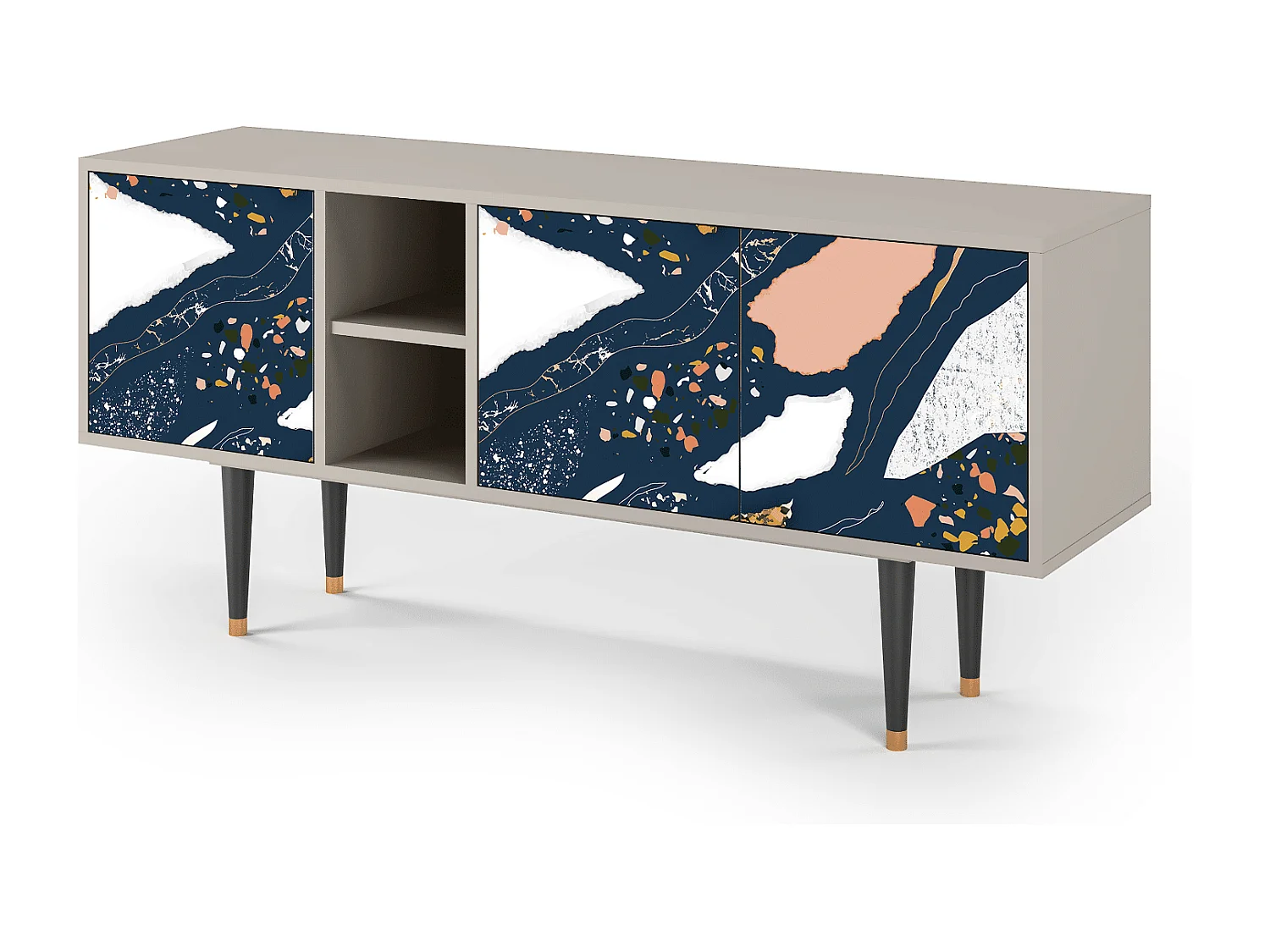 Szafka RTV - 150х69х41 cm - T5 - Nude Iceberg, Piaskowy