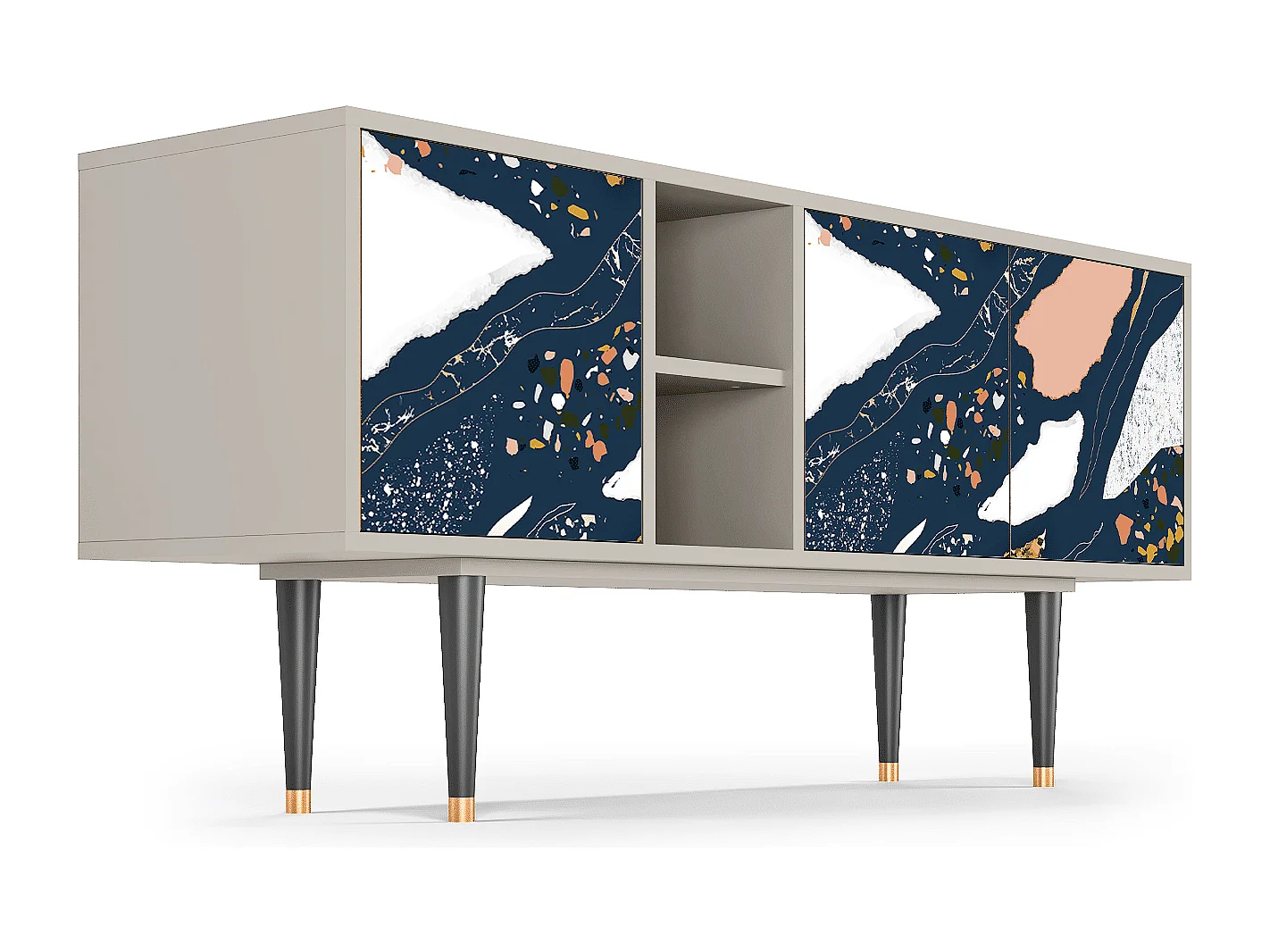 Szafka RTV - 150х69х41 cm - T5 - Nude Iceberg, Piaskowy