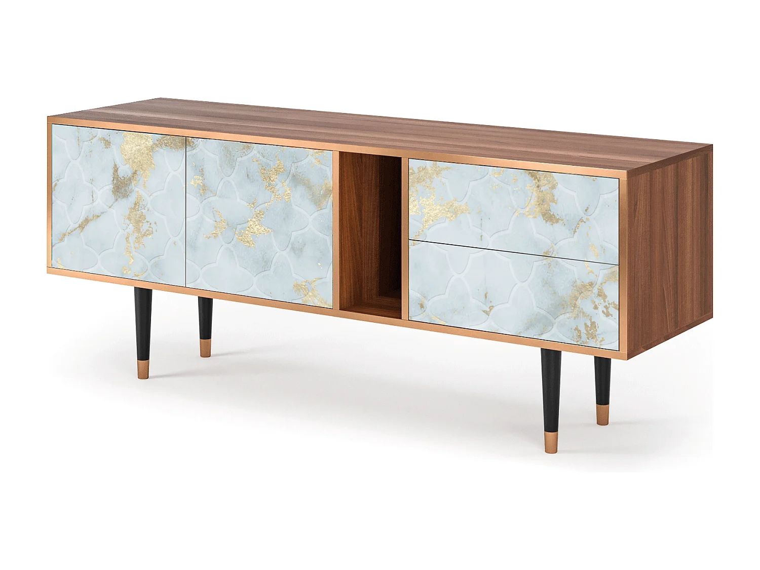 TV-Möbel - 170х69х48 cm - T1 - Golden Waves, Walnuss