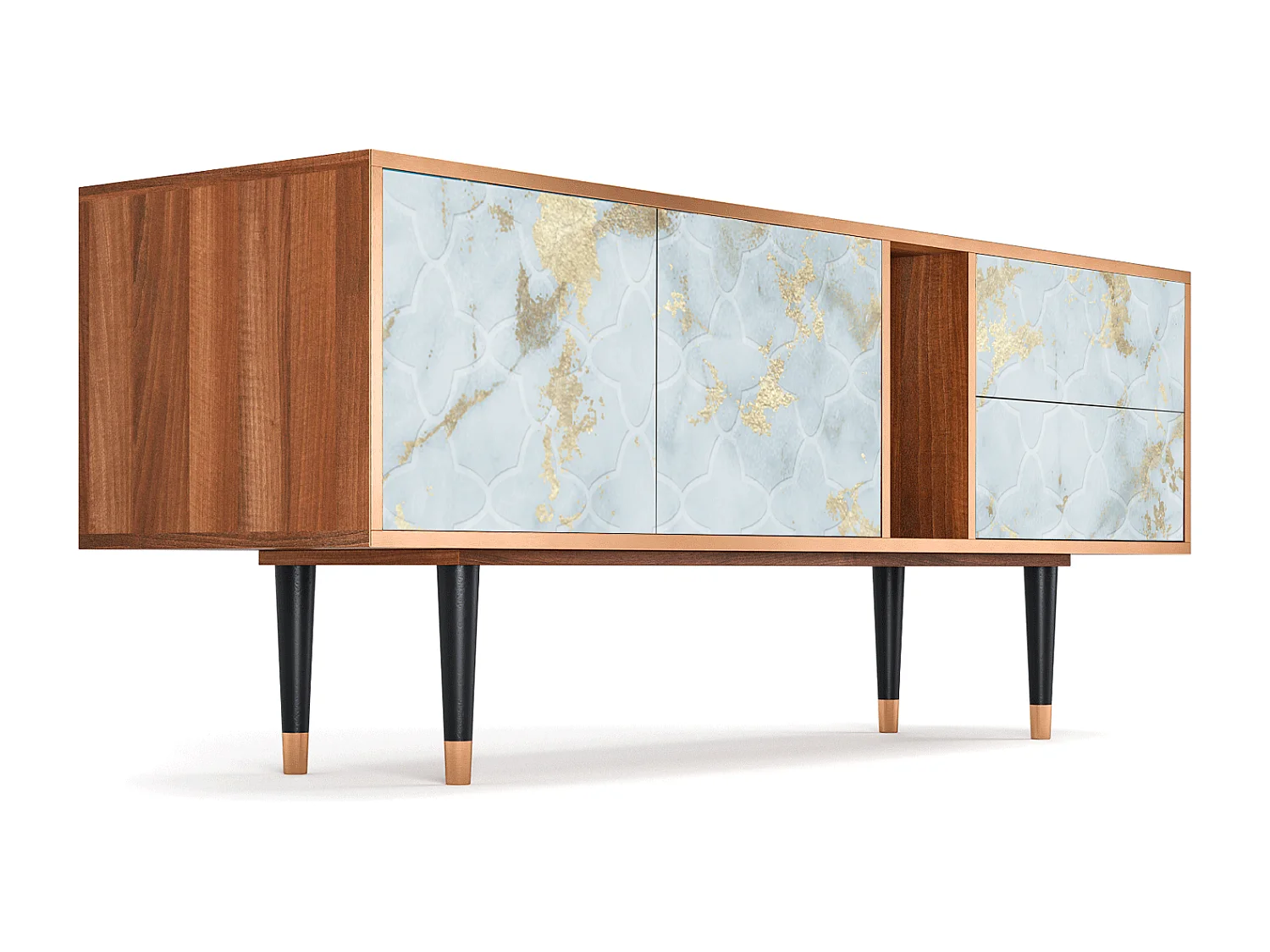 TV-Möbel - 170х69х48 cm - T1 - Golden Waves, Walnuss