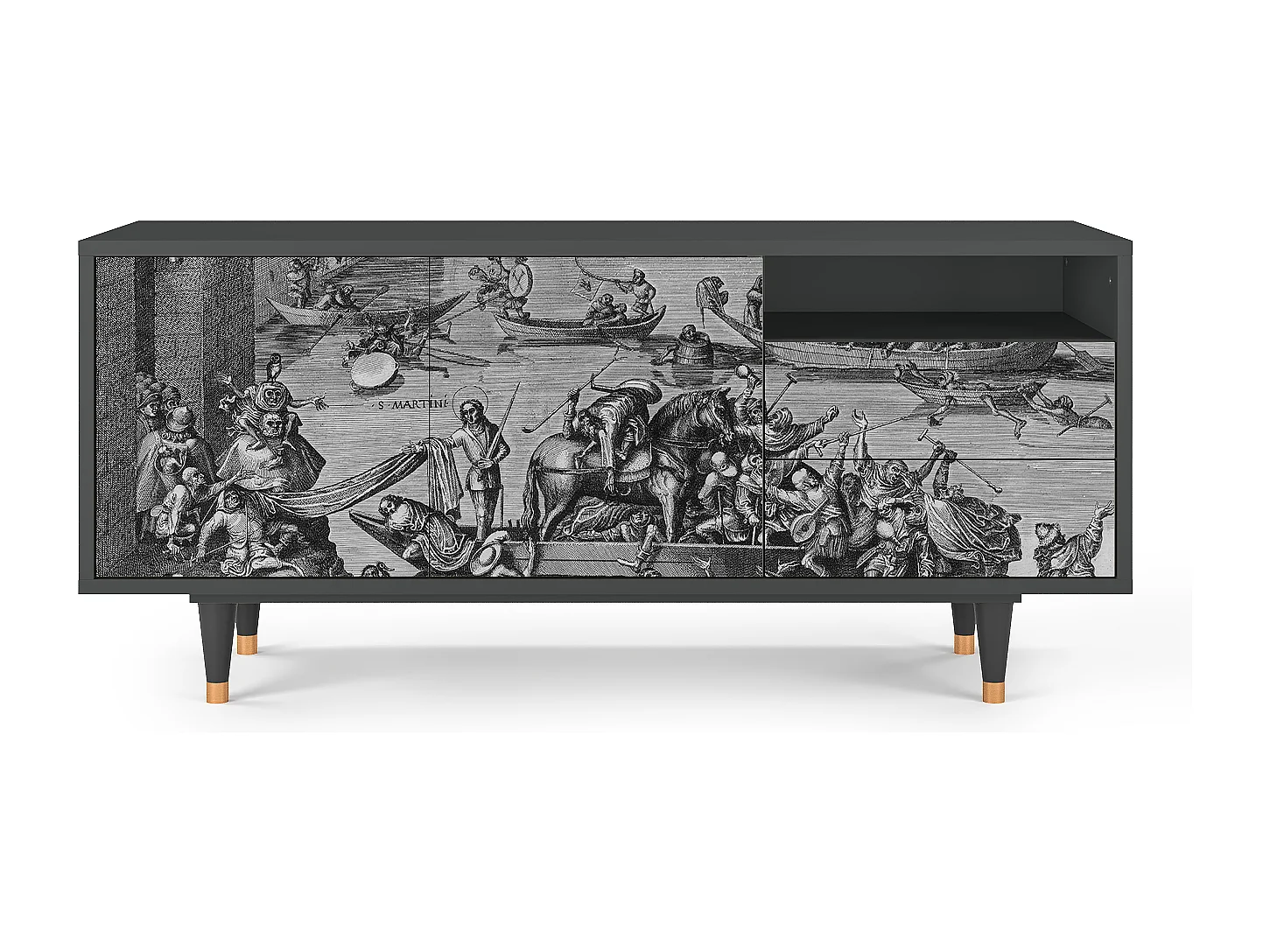 Mueble de TV - 125х56х41 cm - T7 - Saint Martin, Antracite