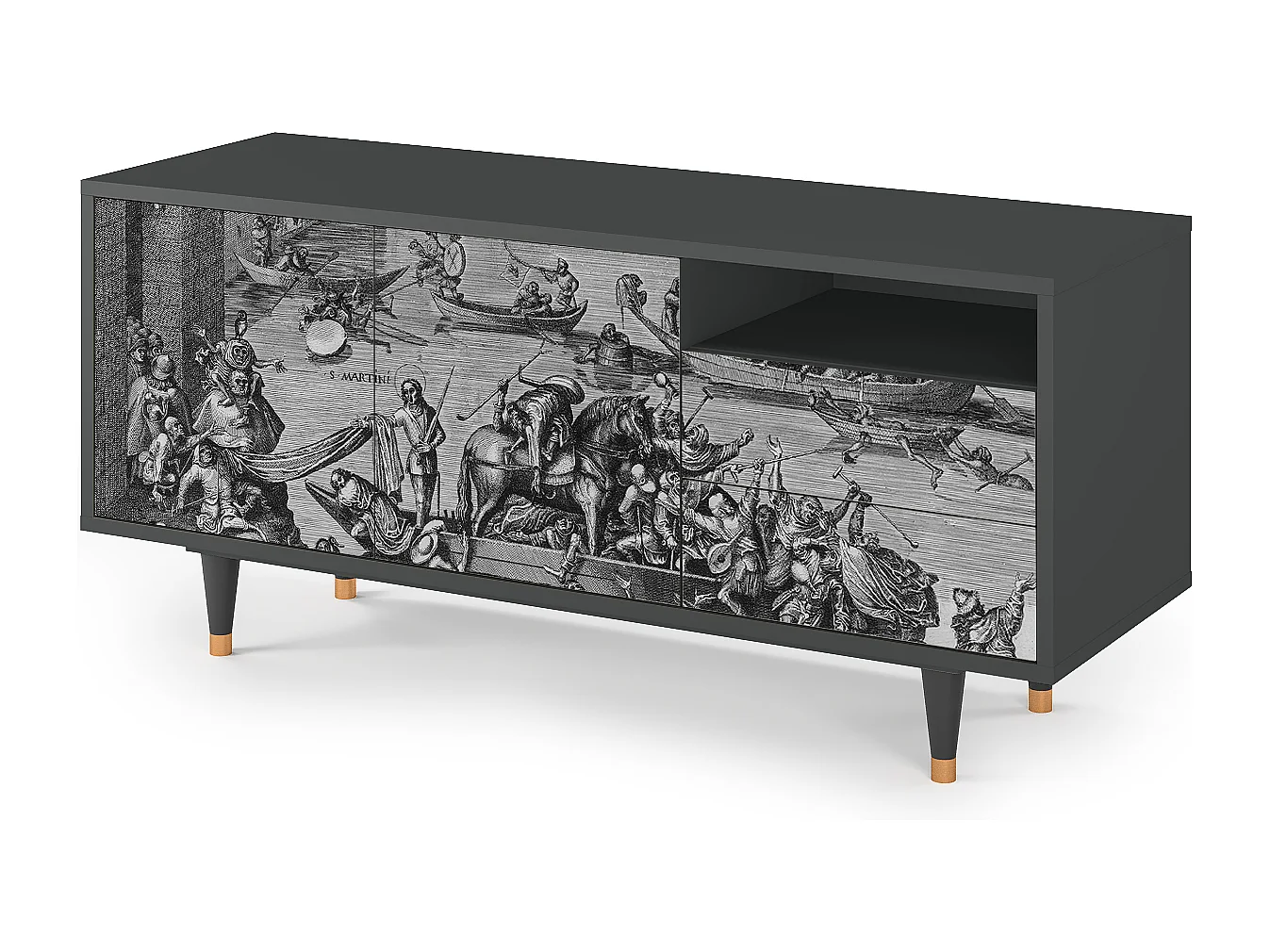 Mueble de TV - 125х56х41 cm - T7 - Saint Martin, Antracite