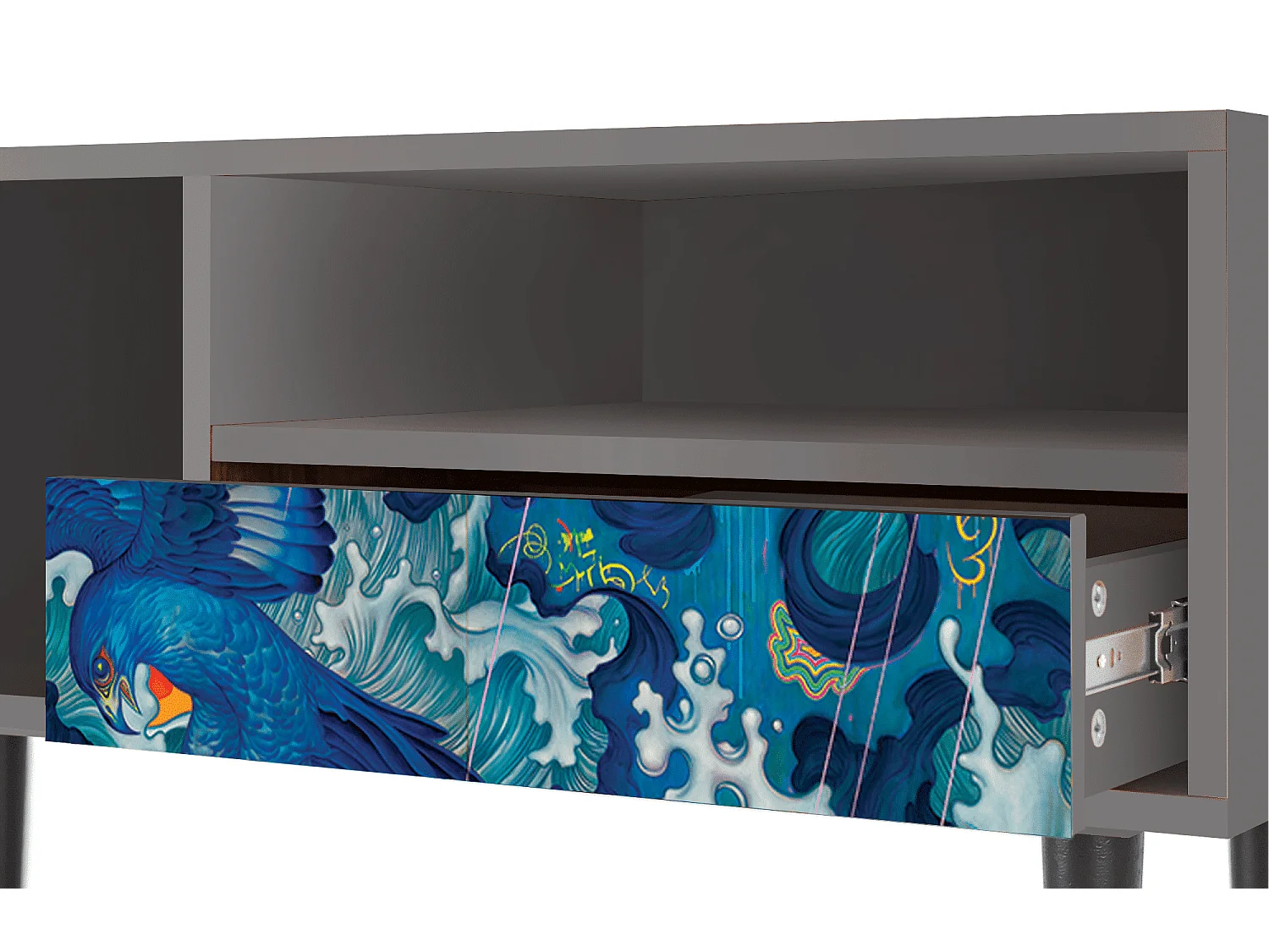 Mueble de TV - 115х59х48 cm - T3 - The Girl - James Jean, Gris