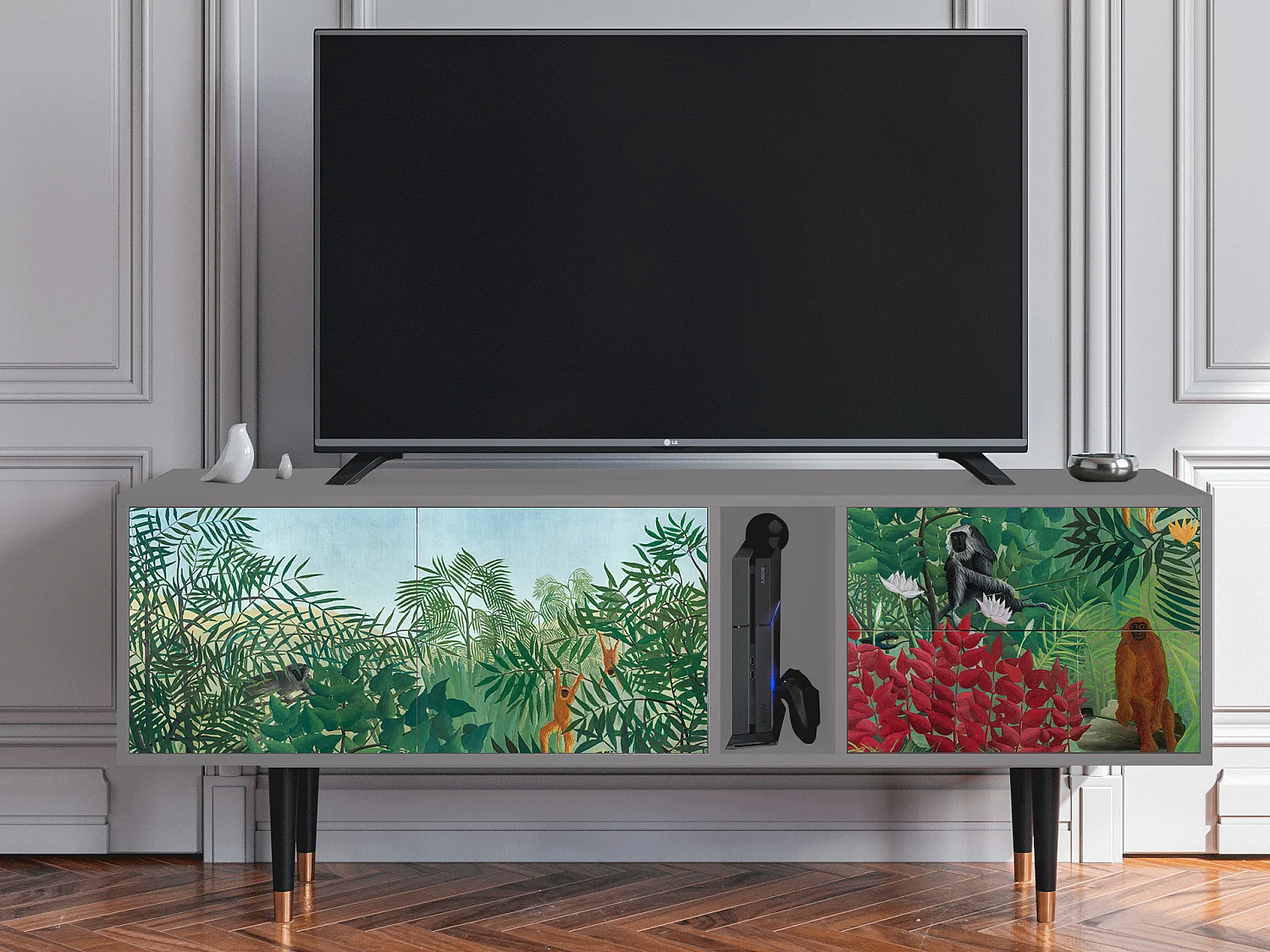 Mobile TV - 170х69х48 cm - T1 - Jungles in Paris, Grigio