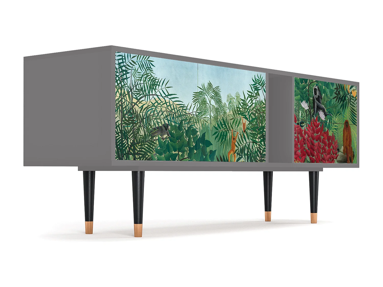 Mobile TV - 170х69х48 cm - T1 - Jungles in Paris, Grigio