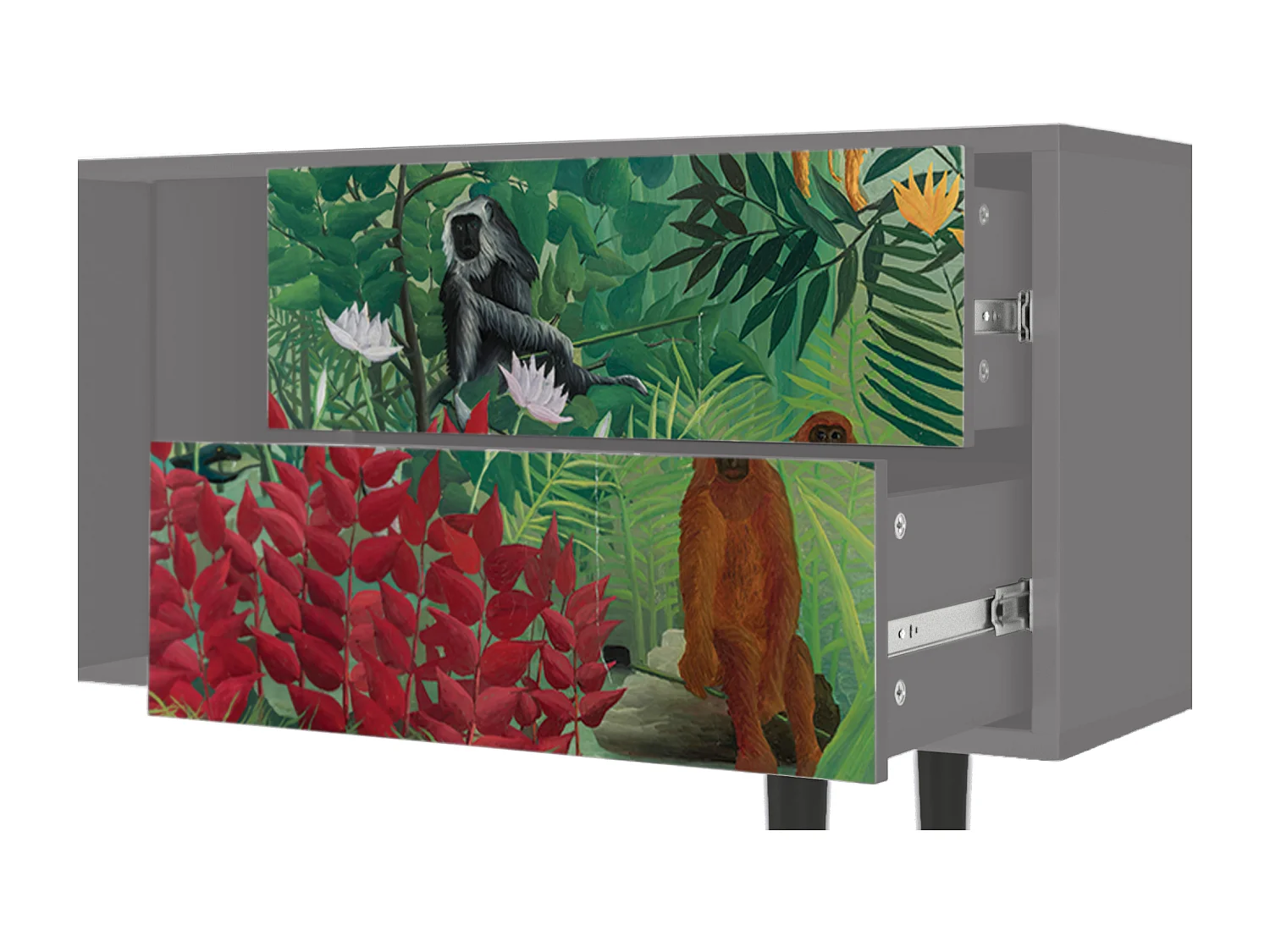 Mobile TV - 170х69х48 cm - T1 - Jungles in Paris, Grigio