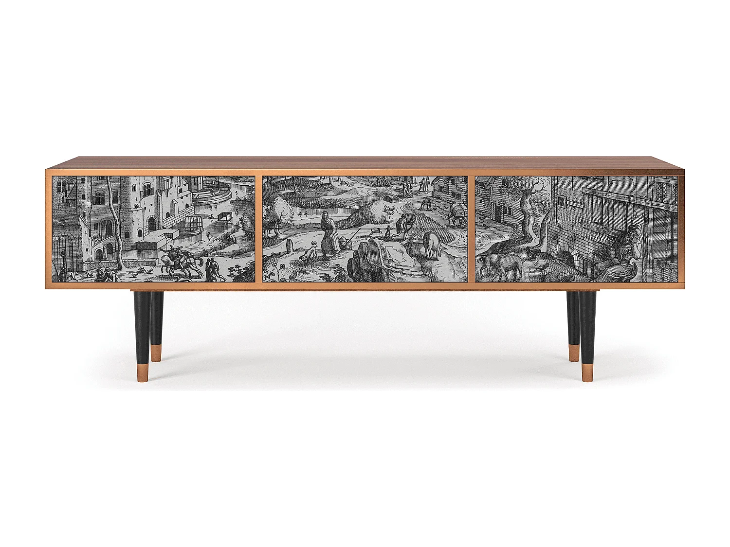 TV-meubel - 170х59х48 cm - T4 - Bird Dropping, Walnoot