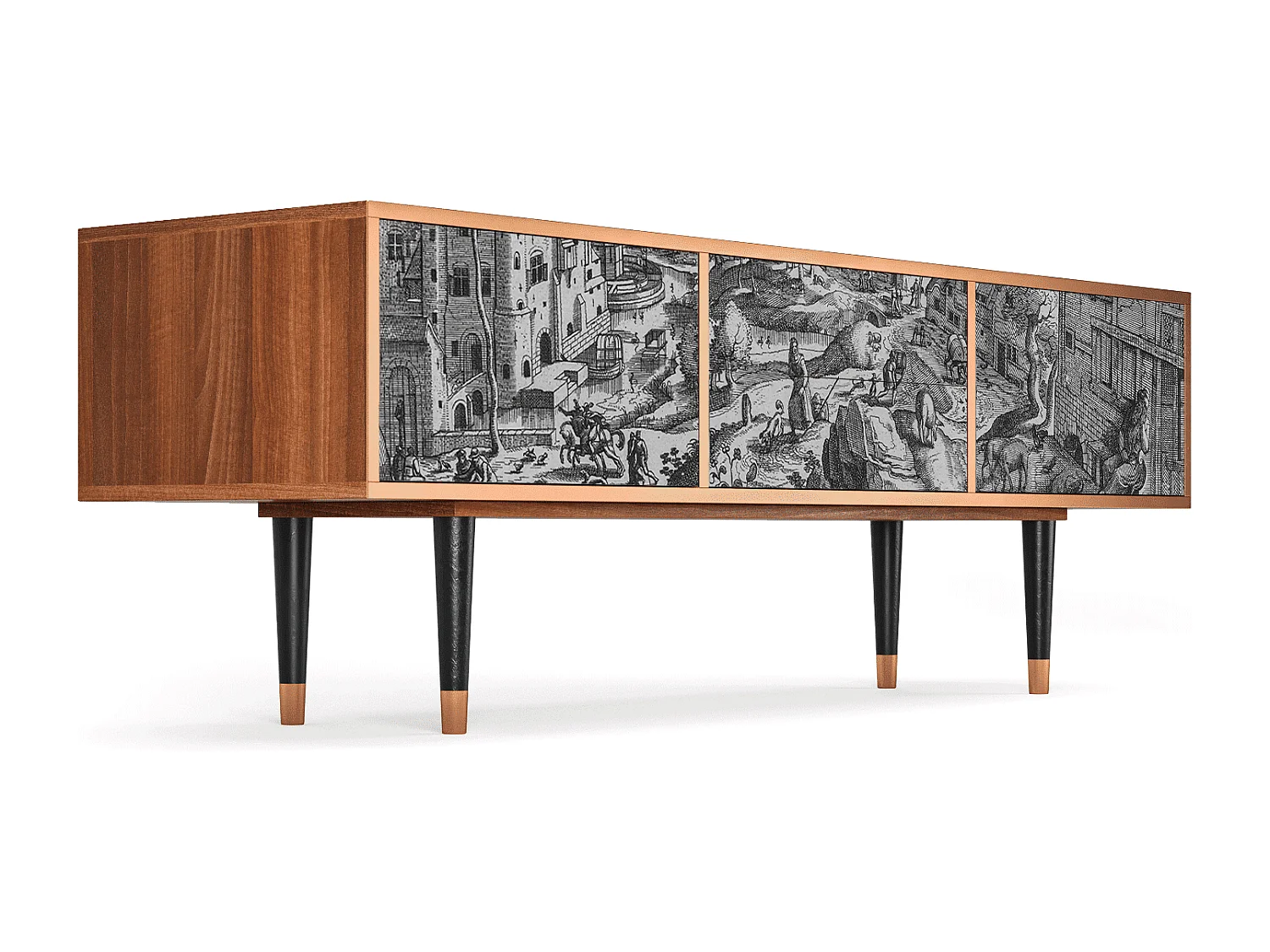 TV-meubel - 170х59х48 cm - T4 - Bird Dropping, Walnoot