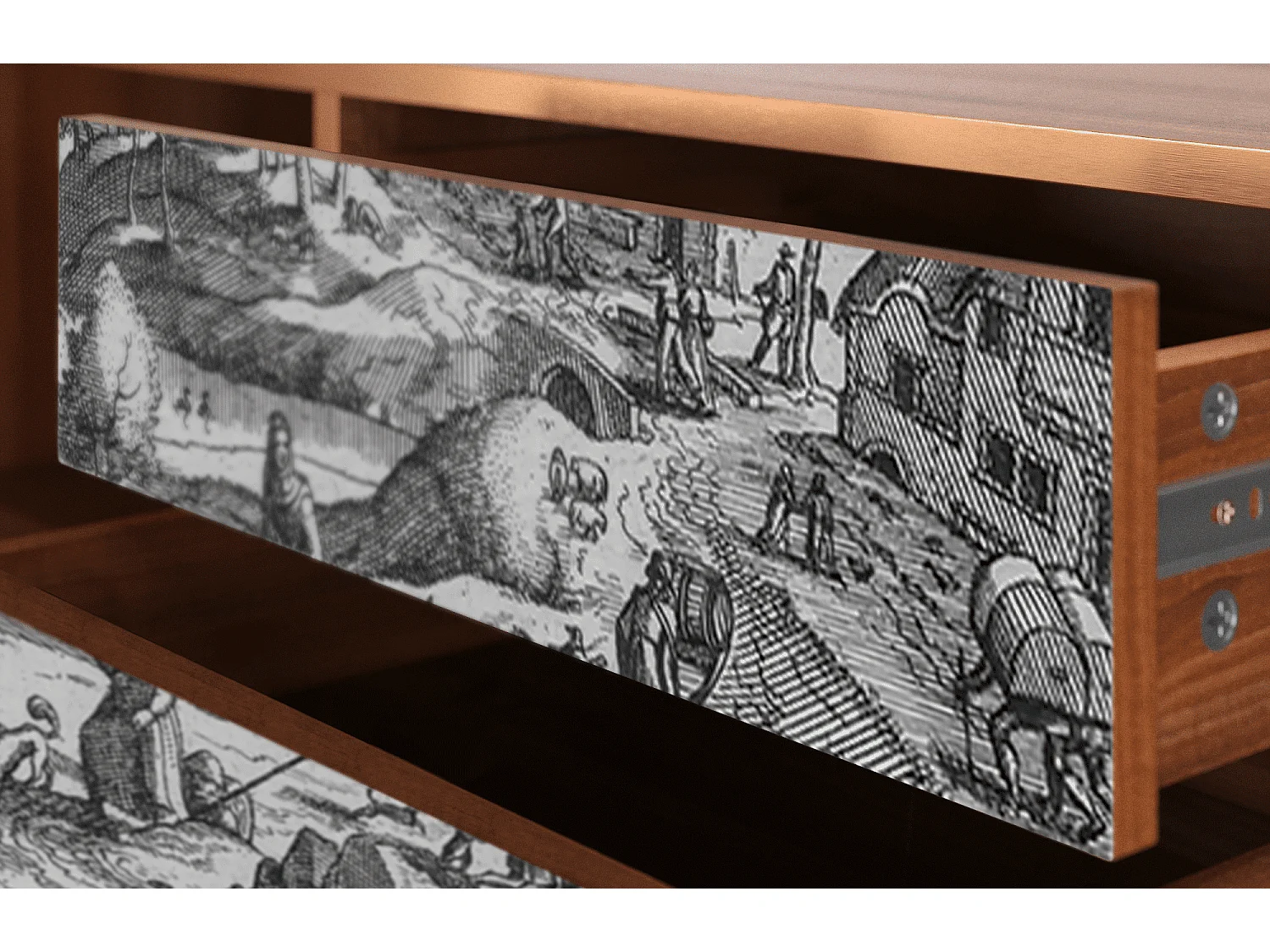 TV-meubel - 170х59х48 cm - T4 - Bird Dropping, Walnoot