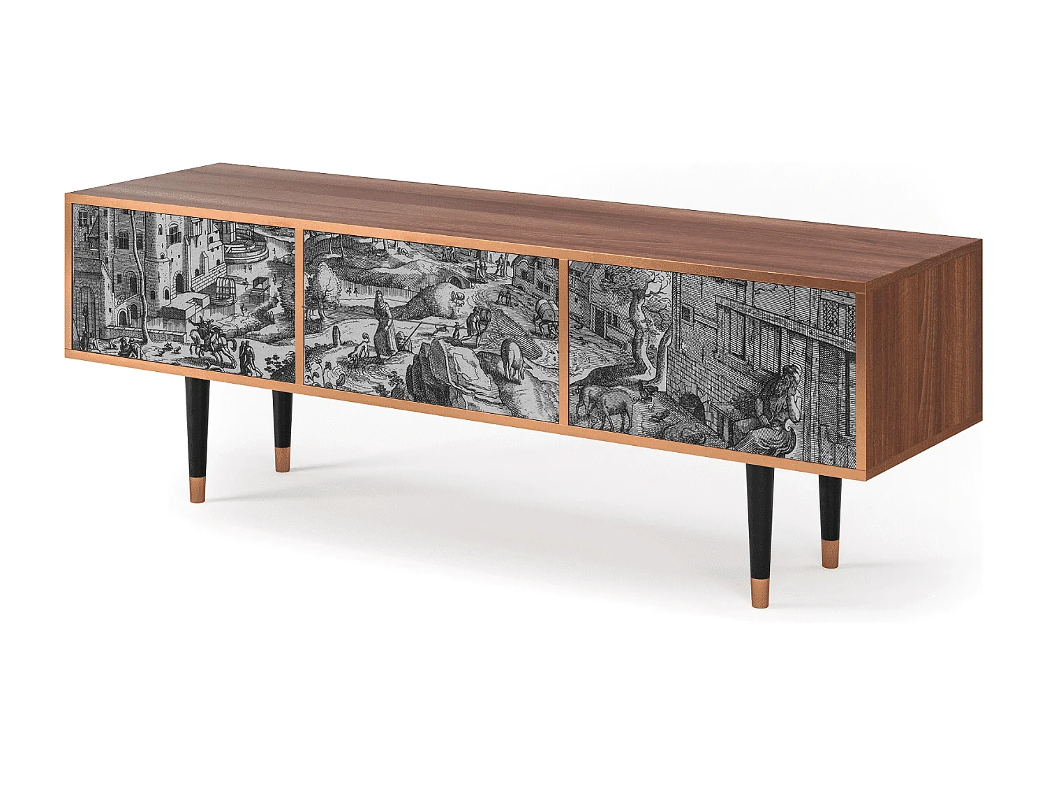 TV-meubel - 170х59х48 cm - T4 - Bird Dropping, Walnoot