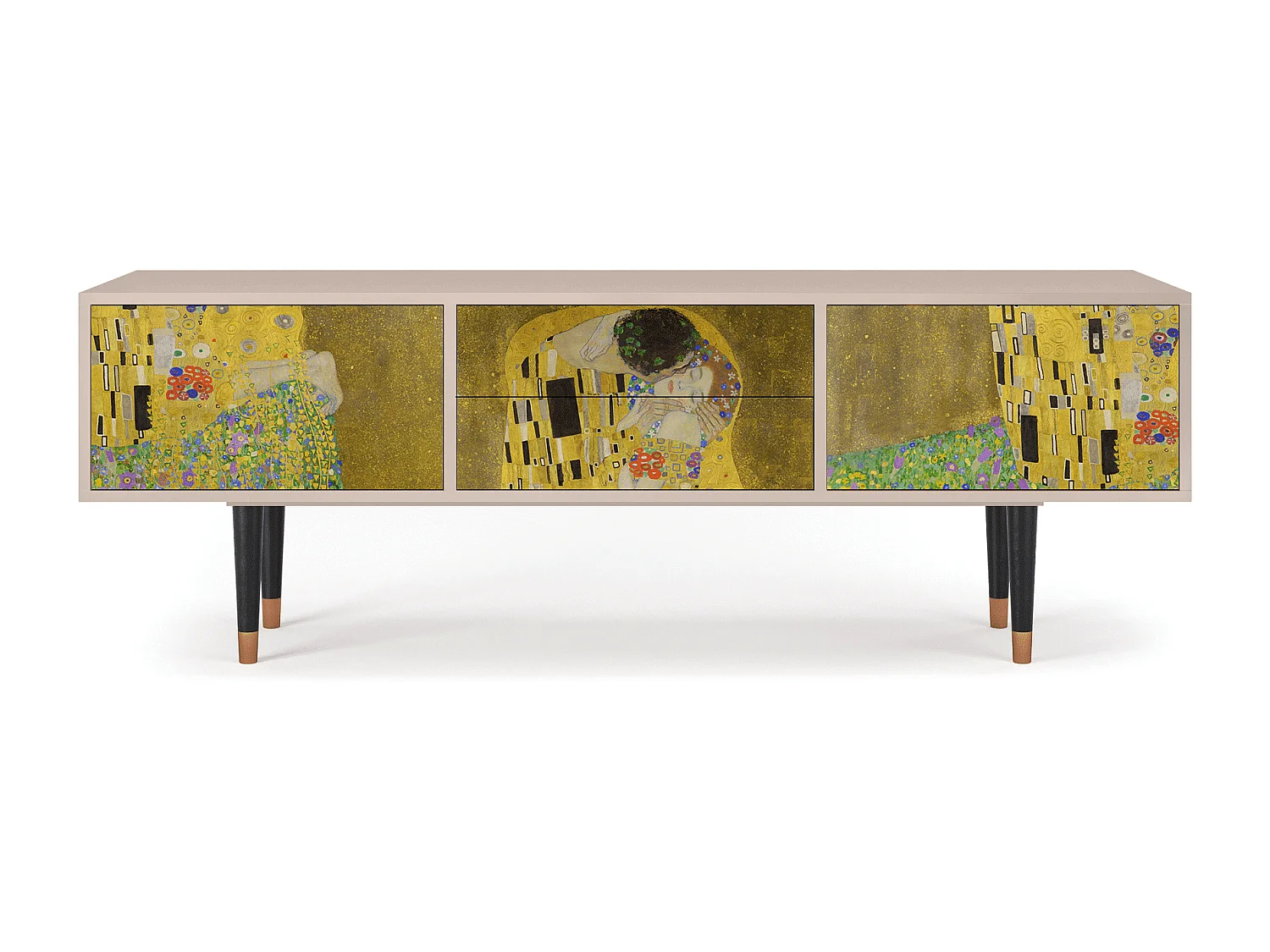 Mueble de TV - 170х59х48 cm - T4 - The Kiss by Klimt , Latte