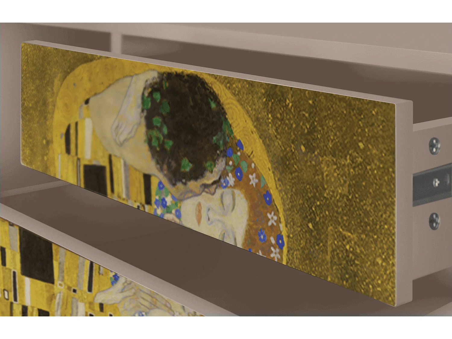 Mueble de TV - 170х59х48 cm - T4 - The Kiss by Klimt , Latte