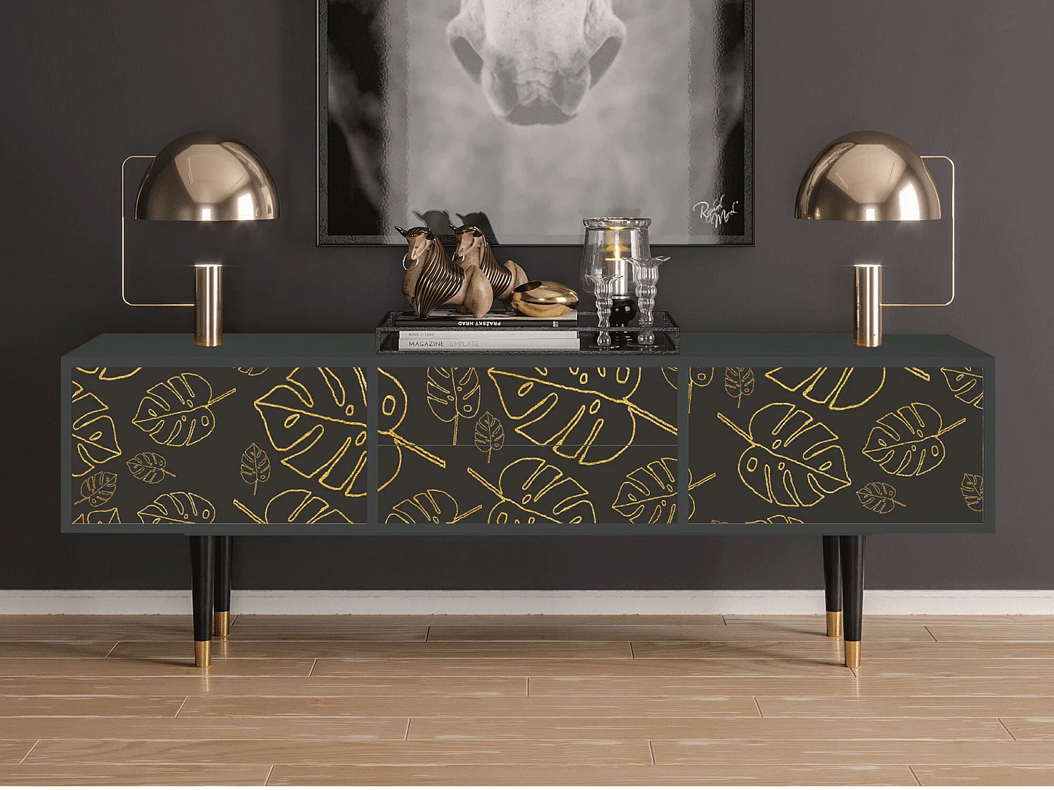 TV-Möbel - 170х59х48 cm - T4 - Fall Of The Leaves, Anthrazit