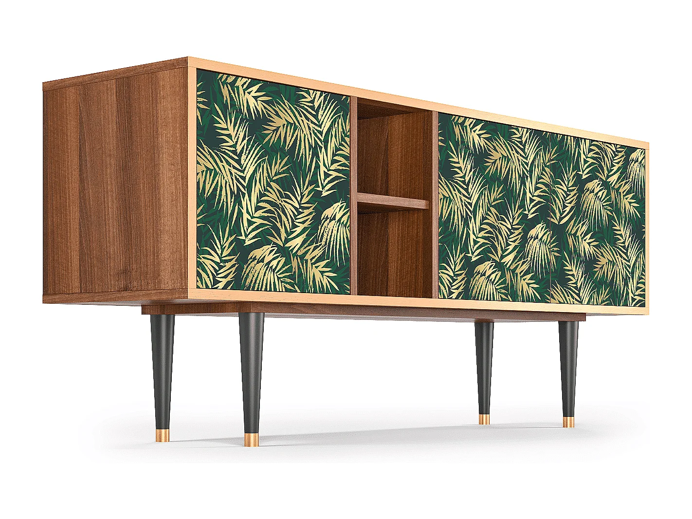 Meuble TV - 150х69х41 cm - T5 - Sunny Palm Tree, Noyer